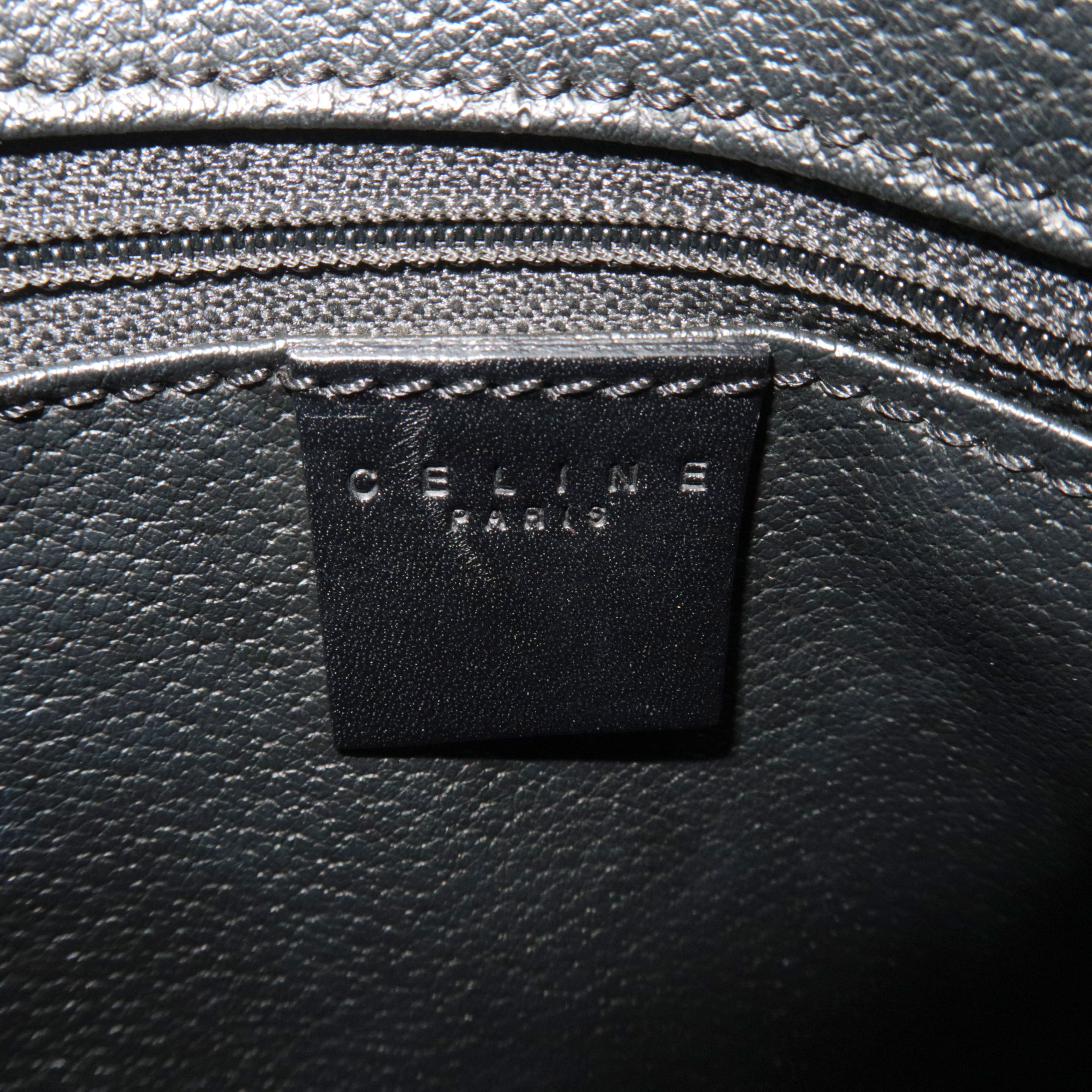 CELINE Macadam Boston Bag PVC Leather Black Brown