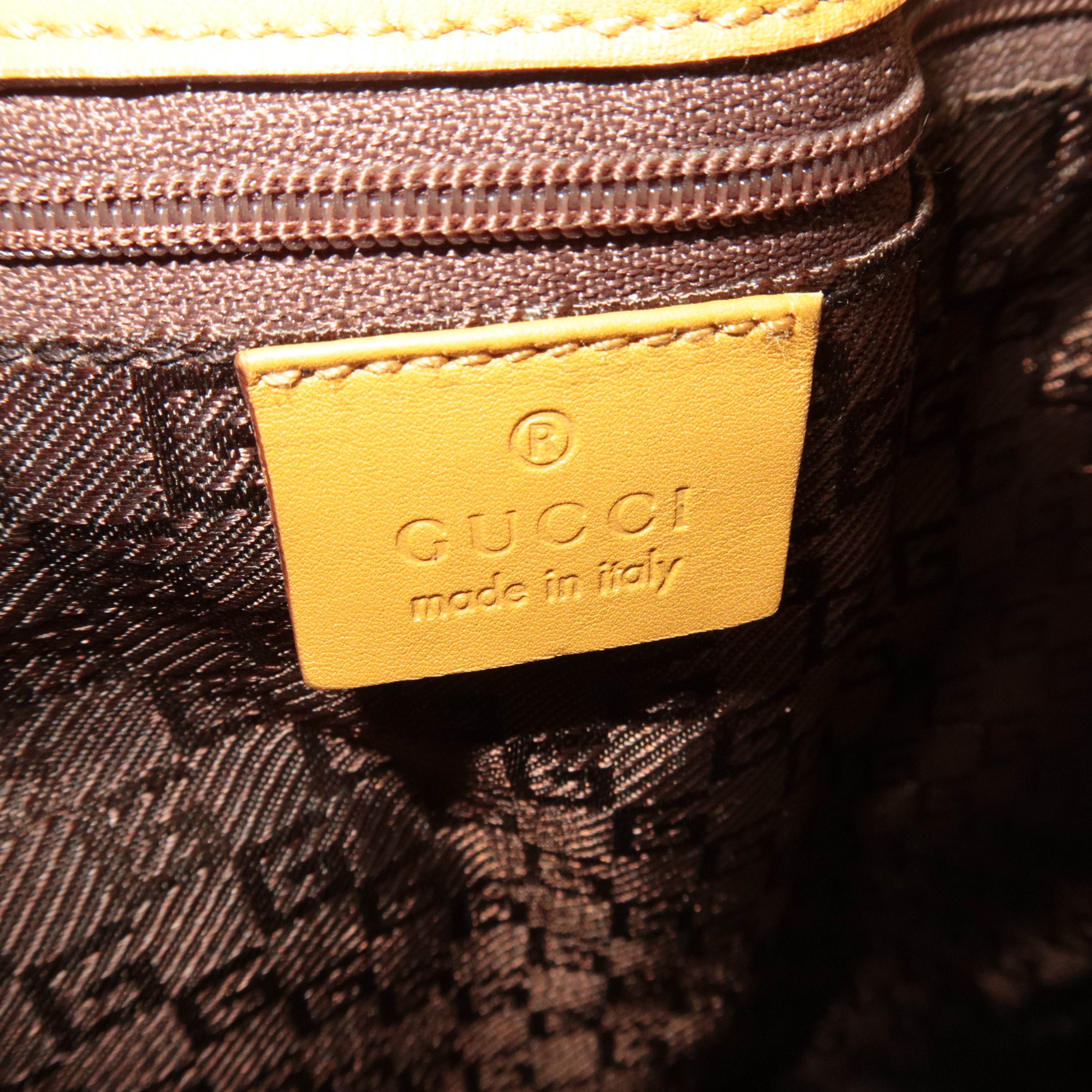 GUCCI Drawstring One Shoulder Bag Suede Leather Light Brown 001.4030 *Dust bag