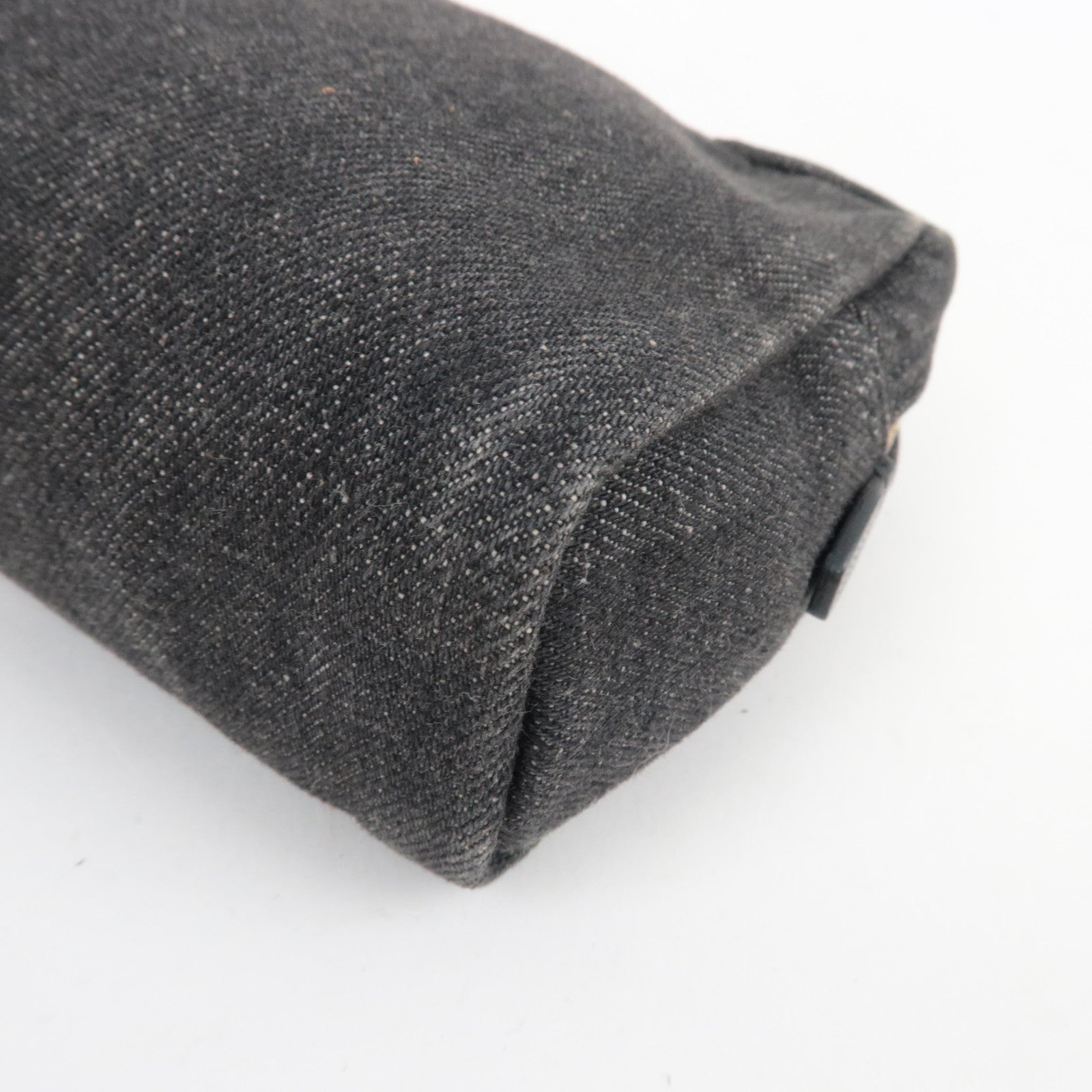 PRADA Logo Cosmetic Pouch Denim Black 1N0021 *G card