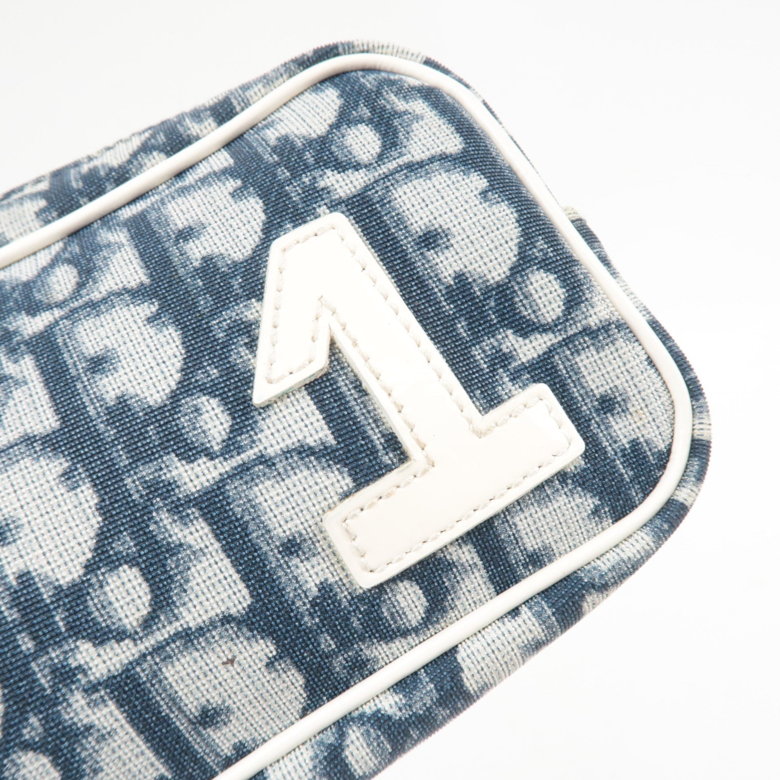 Christian Dior Trotter Cosmetic Pouch PVC Navy White