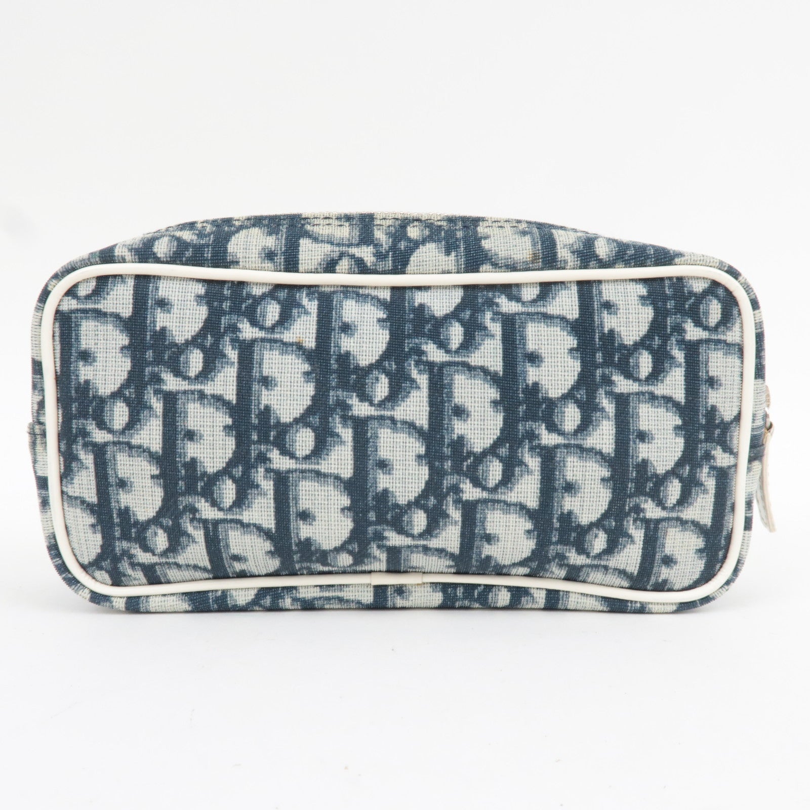 Christian Dior Trotter Cosmetic Pouch PVC Navy White