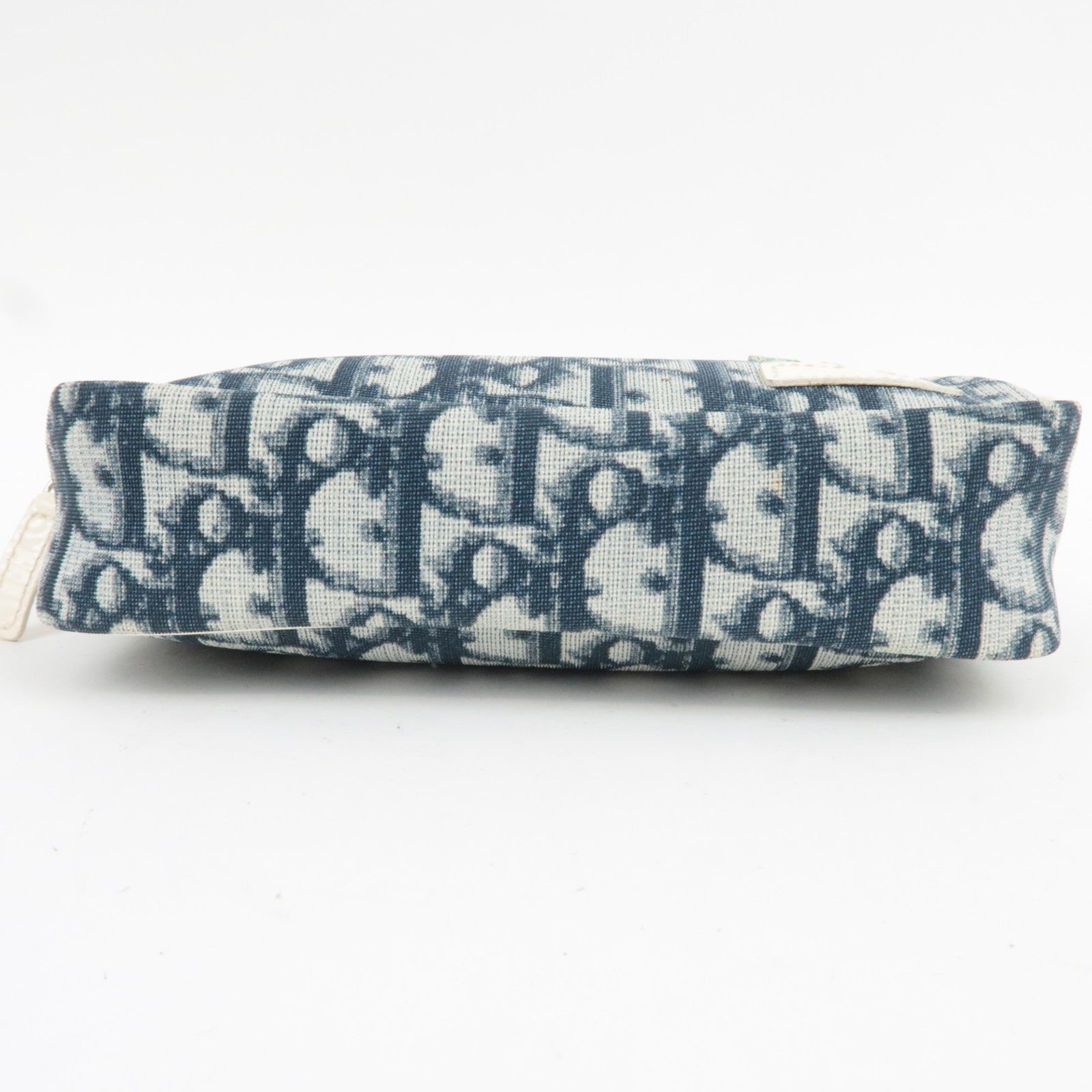 Christian Dior Trotter Cosmetic Pouch PVC Navy White