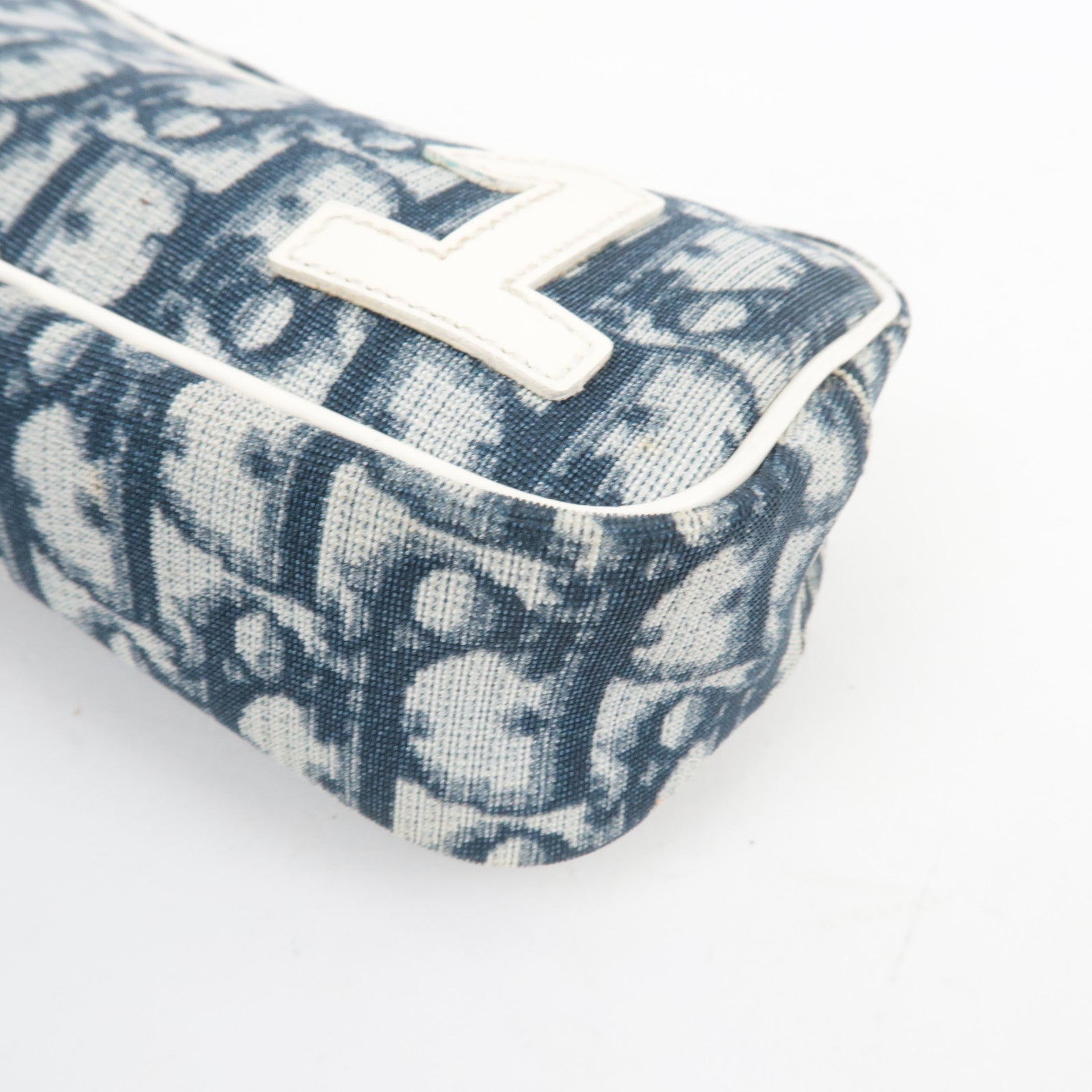 Christian Dior Trotter Cosmetic Pouch PVC Navy White