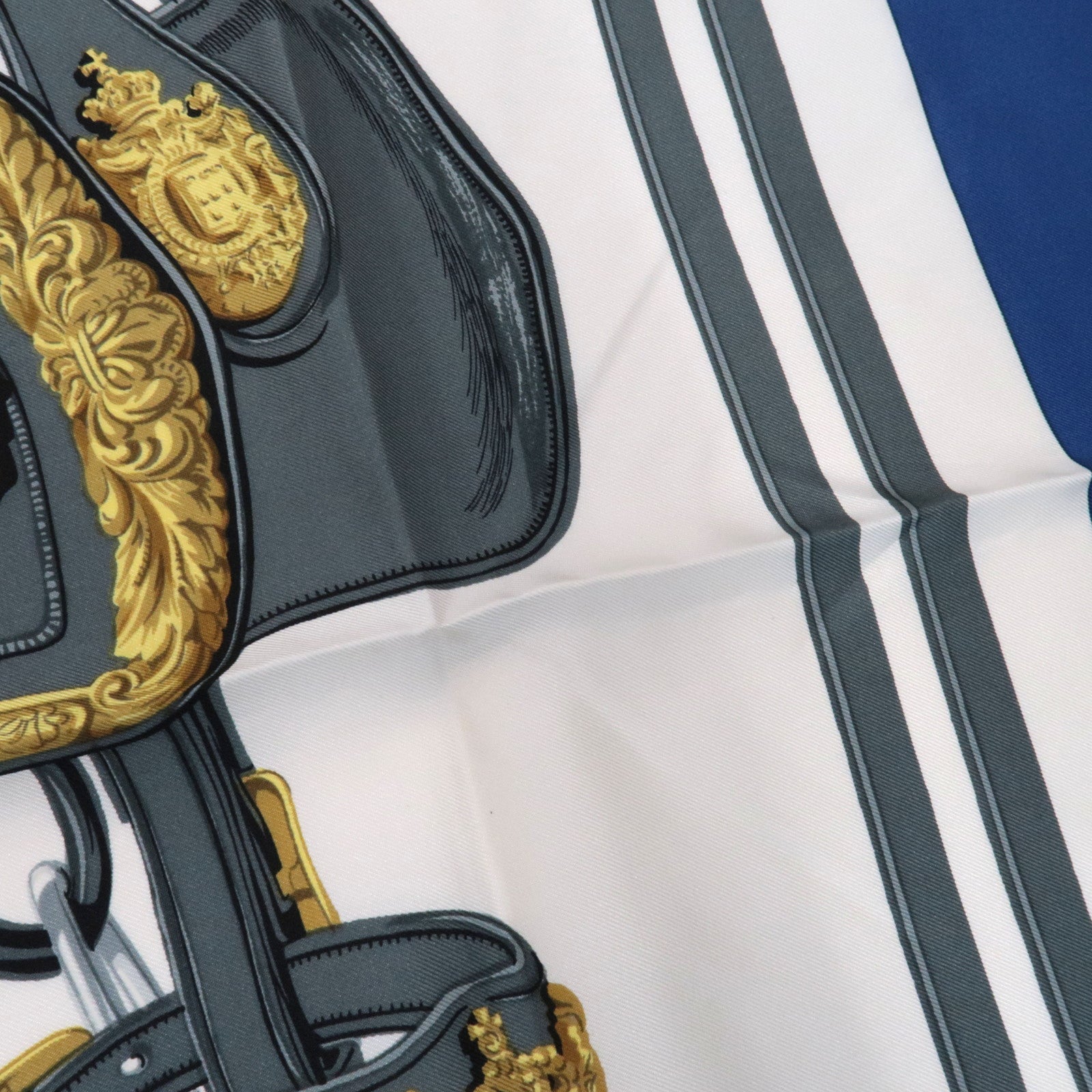 HERMES Carre 90 Scarf BRIDES de GALA 100% Silk Blue White