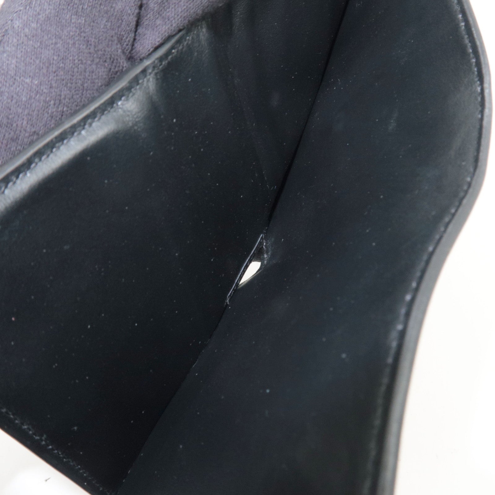 CELINE Triomphe Tri-Fold Wallet Leather Black Gold HDW *Box