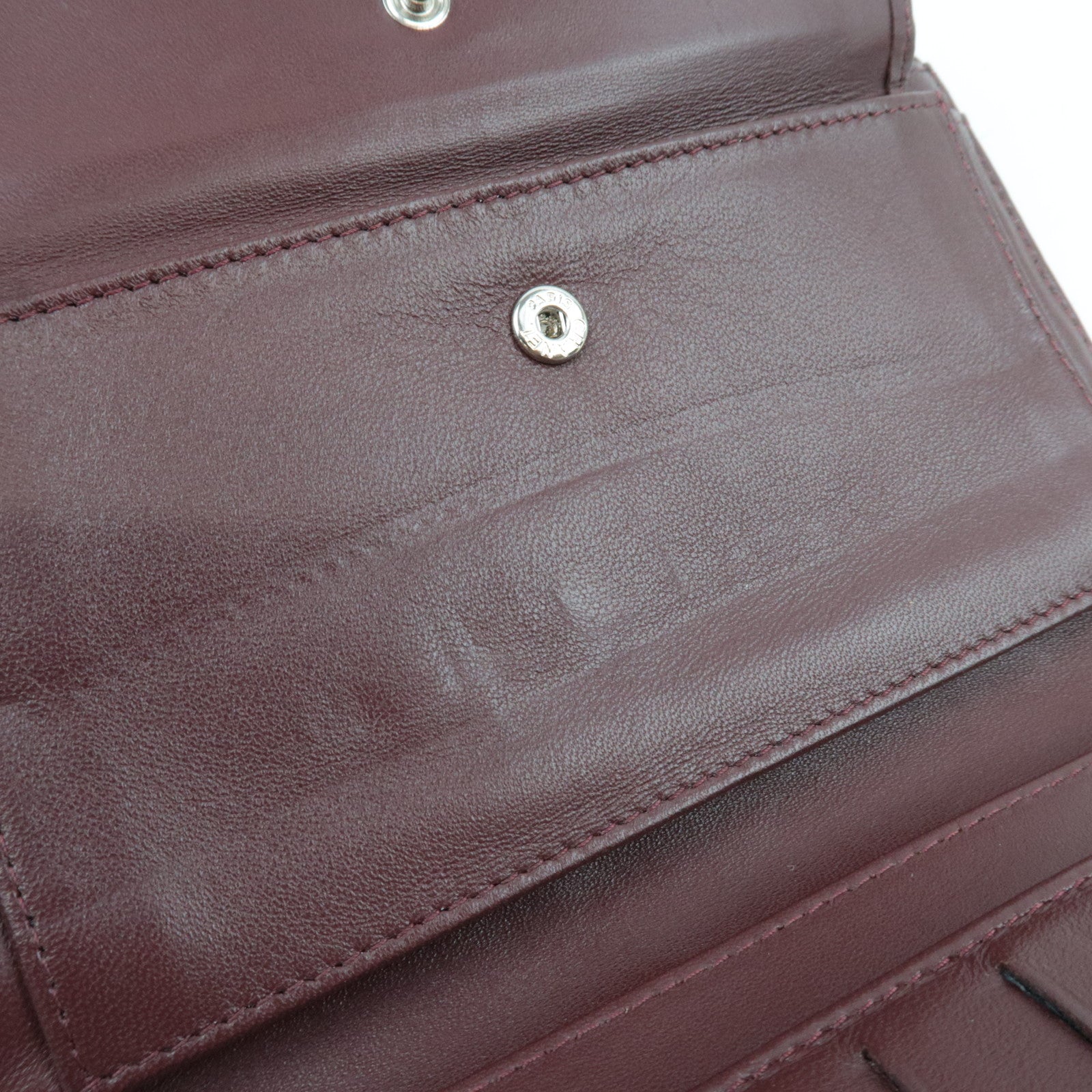 CHANEL Matelasse Tri-Fold Long Wallet Lambskin Black Silver HDW 14212311 *G card