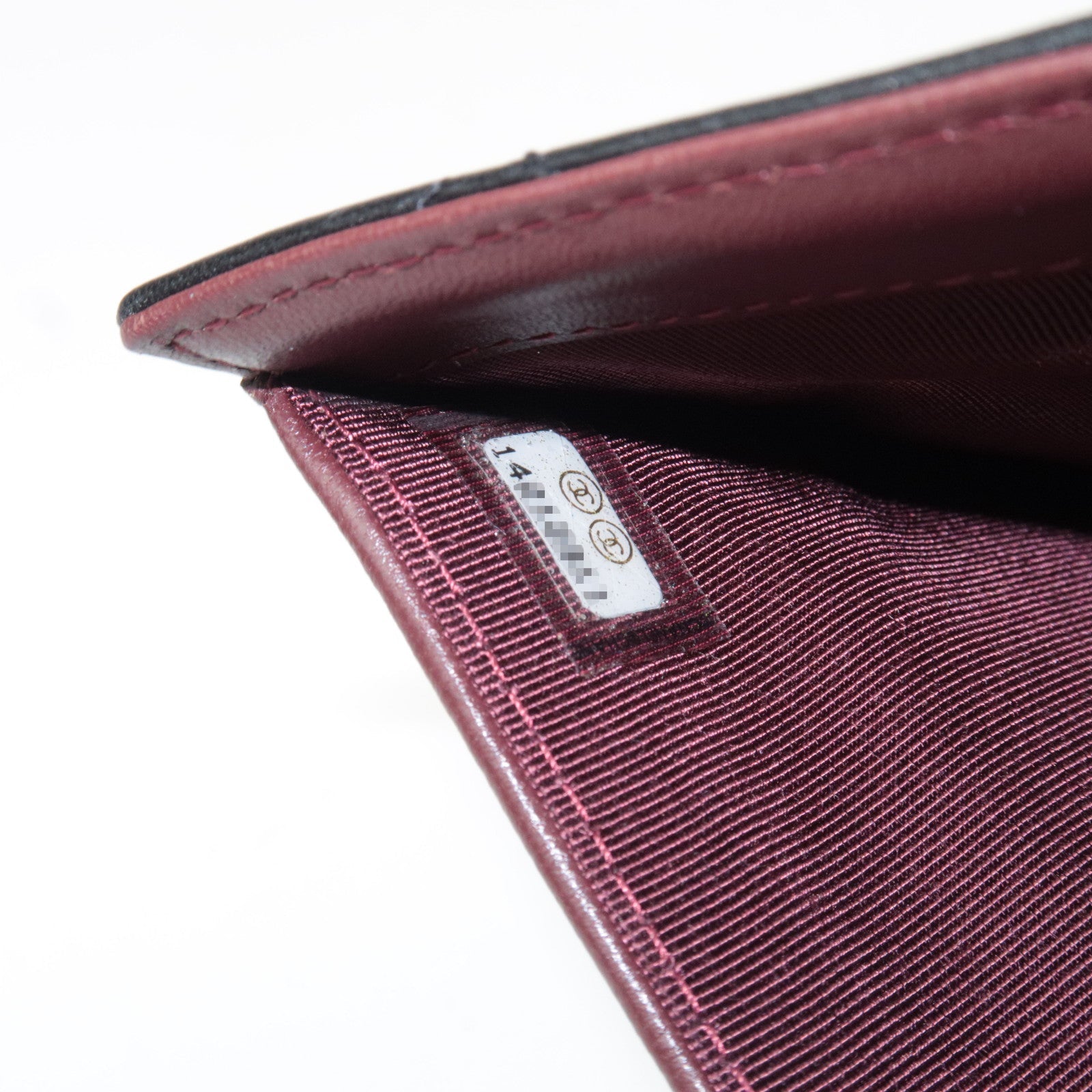 CHANEL Matelasse Tri-Fold Long Wallet Lambskin Black Silver HDW 14212311 *G card