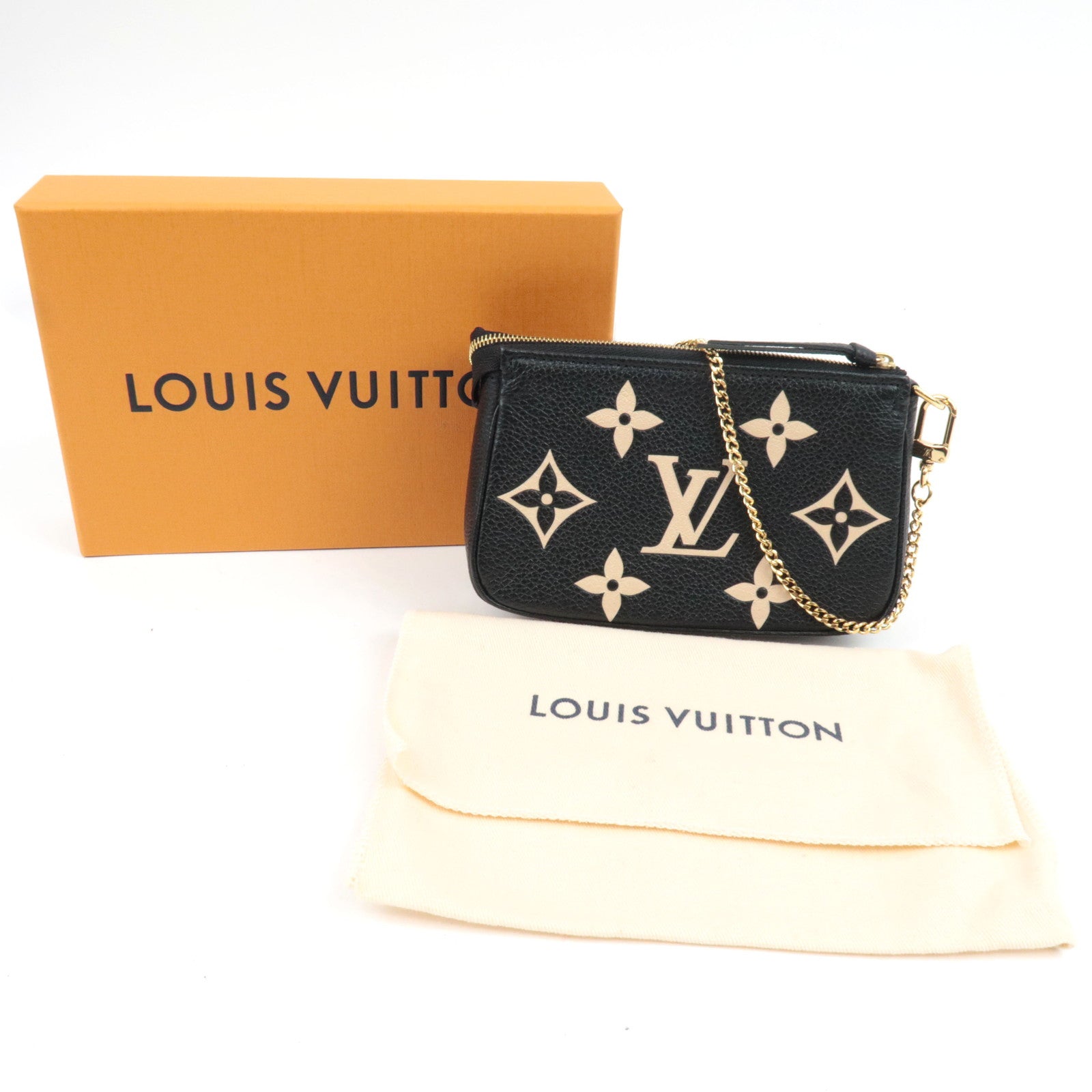 Louis Vuitton Bicolor Monogram Empreinte Mini Pochette Accessoires Noir M80732 RFID *Box, Dust bag