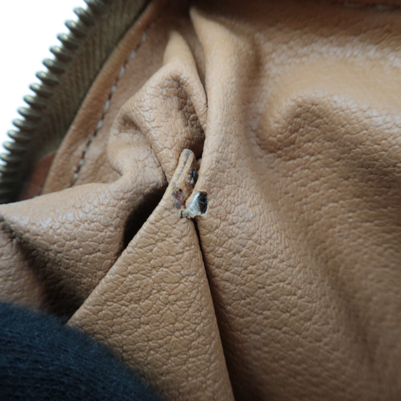 CELINE Macadam Cosmetic Pouch PVC Leather Brown