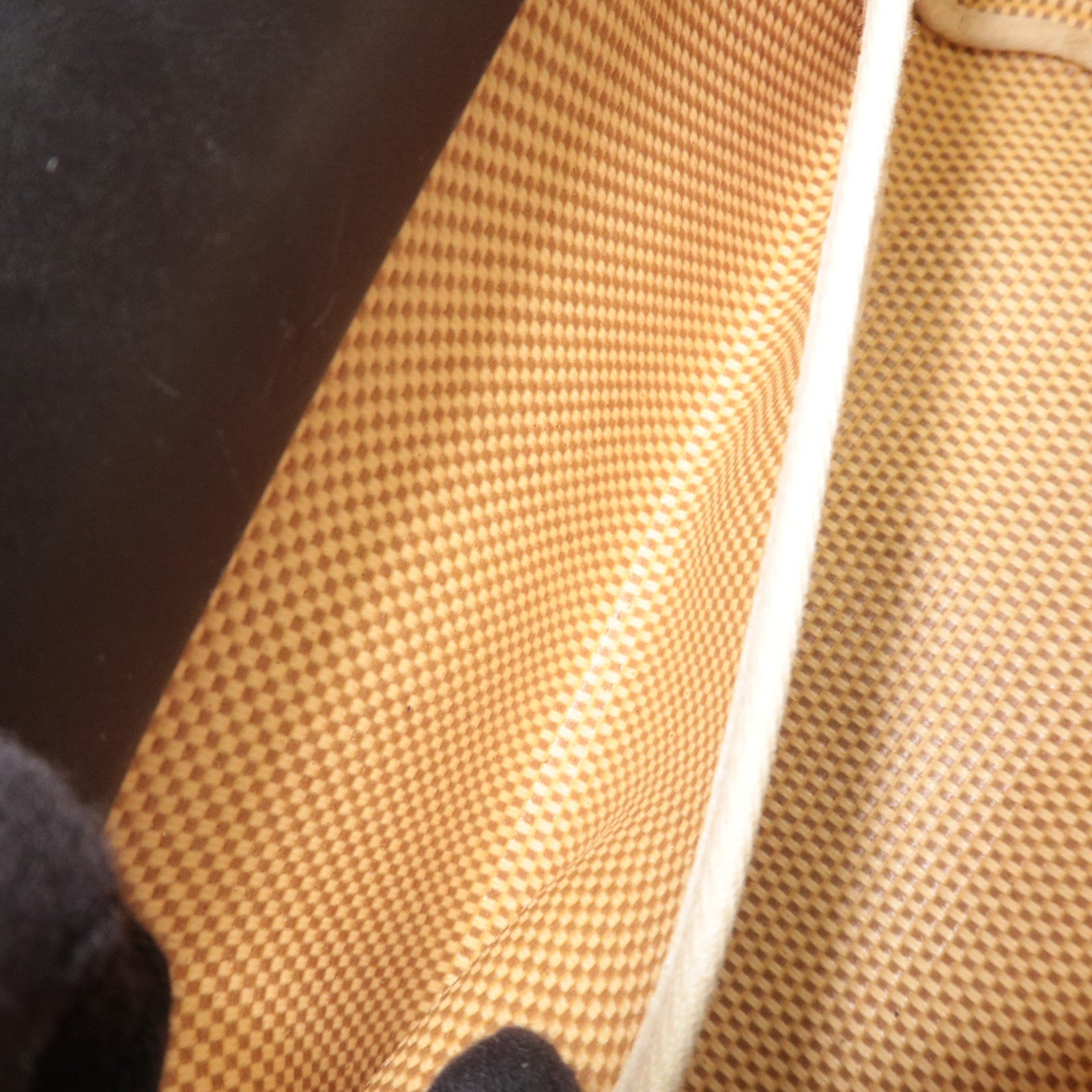 HERMES Her Bag Cabas PM □H Stamp (2004) Canvas Leather Beige Black *Spare bag