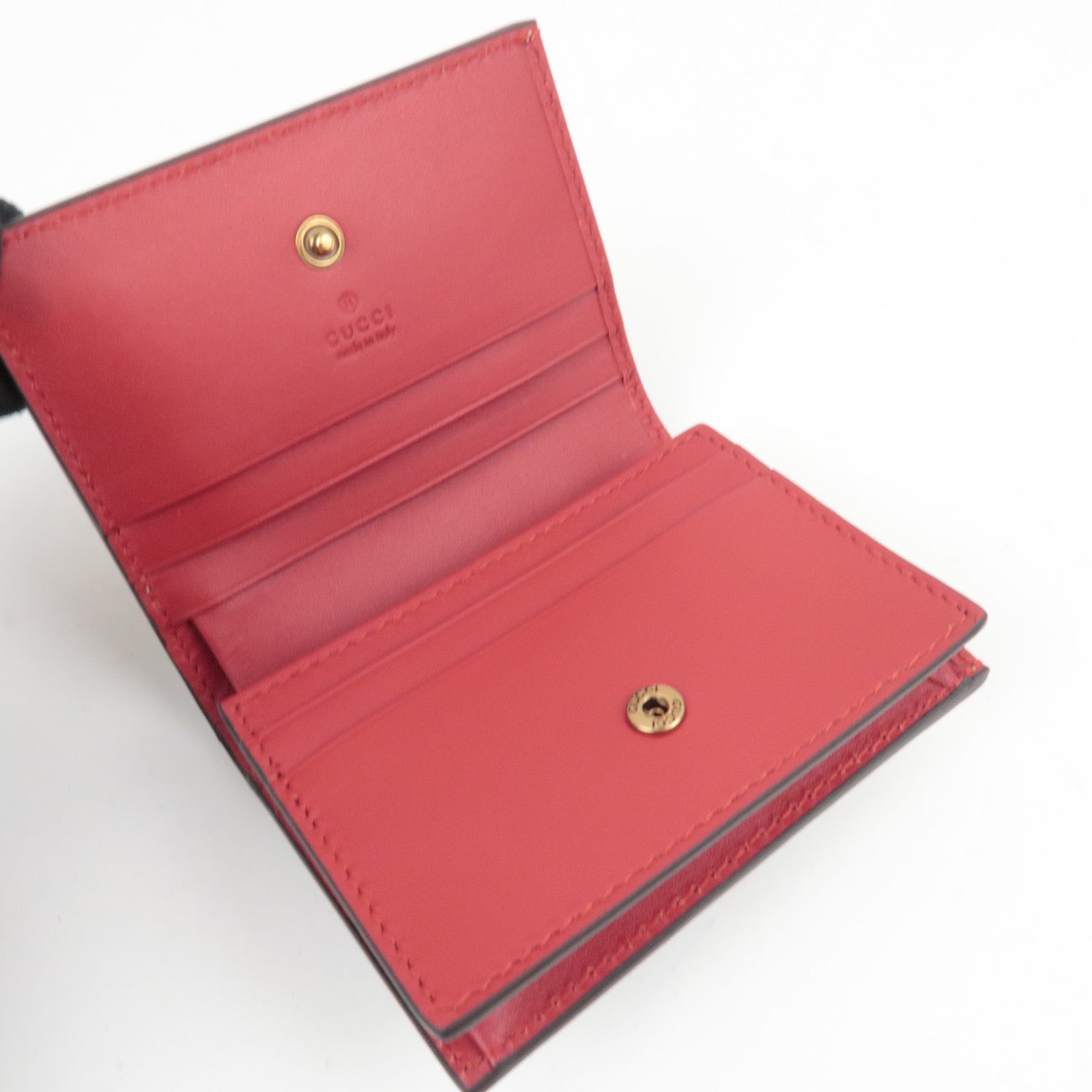 GUCCI GG Supreme Cherry Bifold Wallet Beige Red 476050 *Box, Dust bag