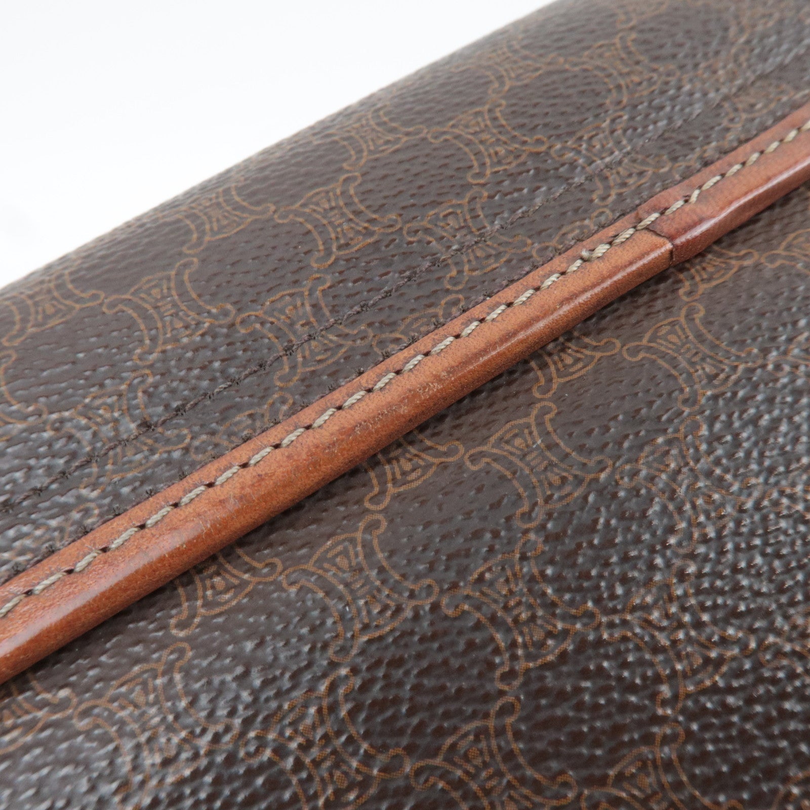 CELINE Macadam Shoulder Bag PVC Leather Brown