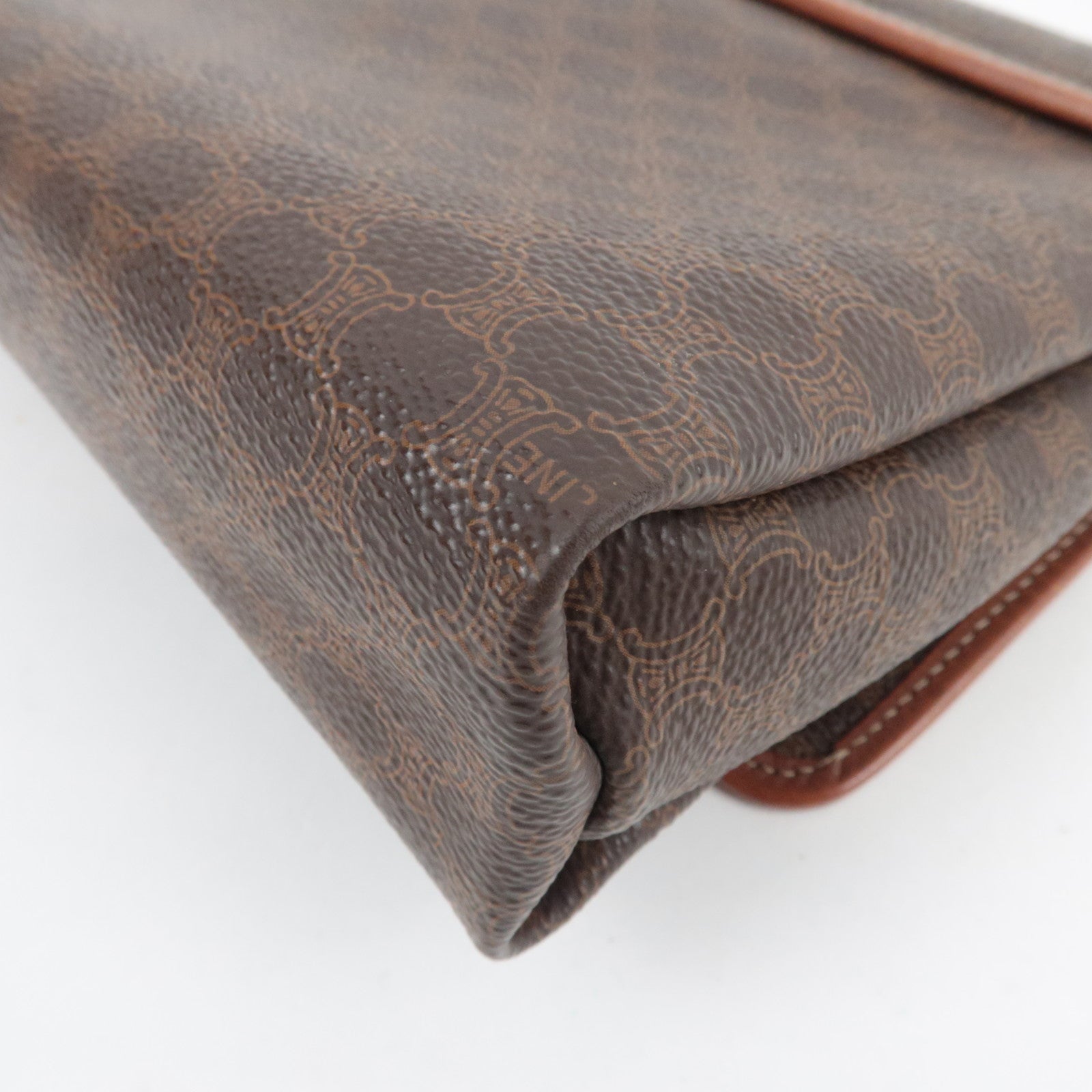 CELINE Macadam Shoulder Bag PVC Leather Brown