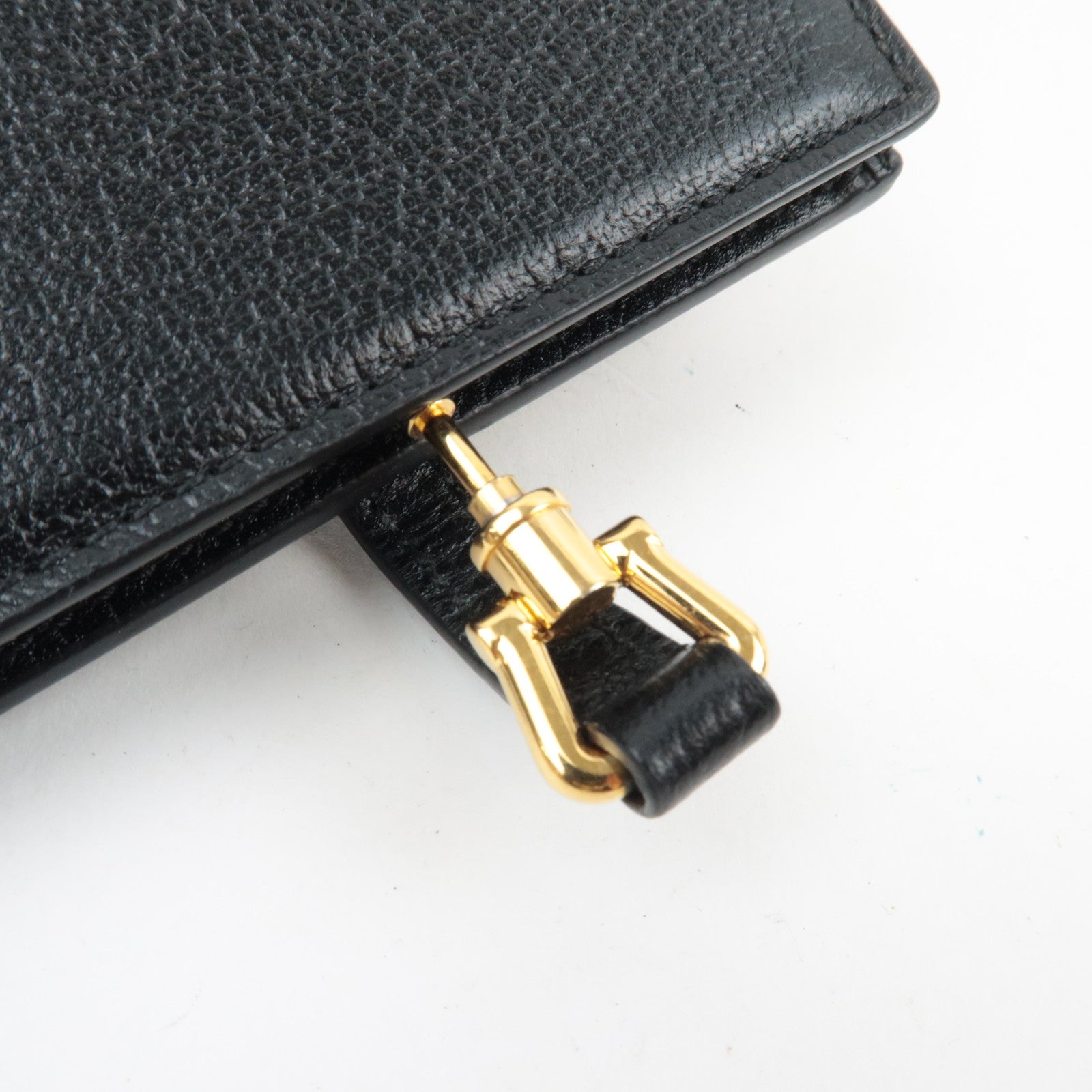 GUCCI New Jackie Bifold Wallet GG Denim Leather Black 645536