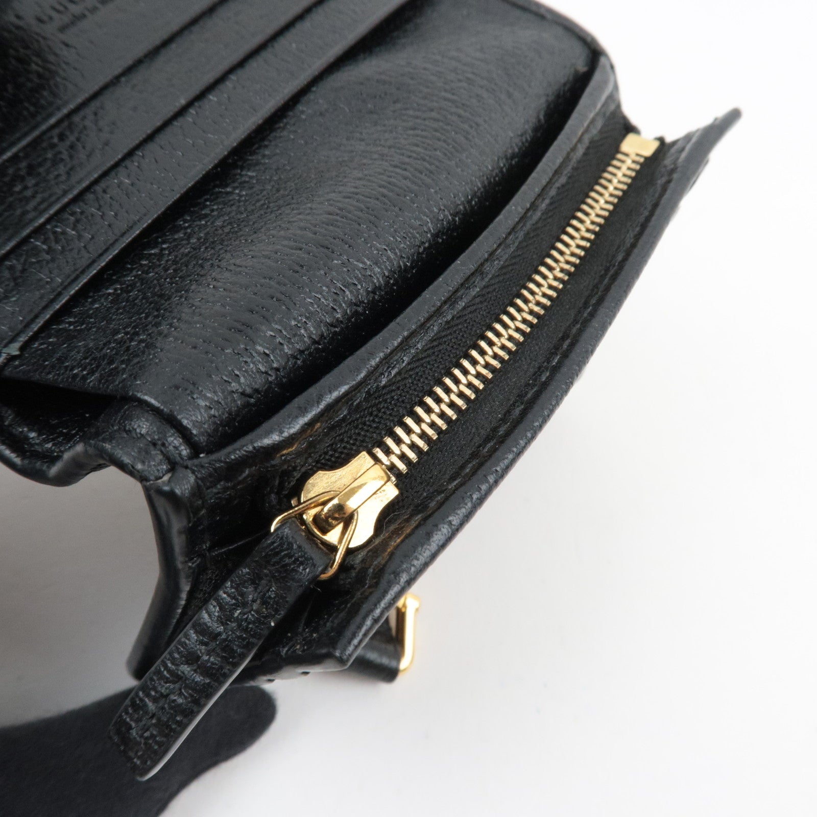 GUCCI New Jackie Bifold Wallet GG Denim Leather Black 645536