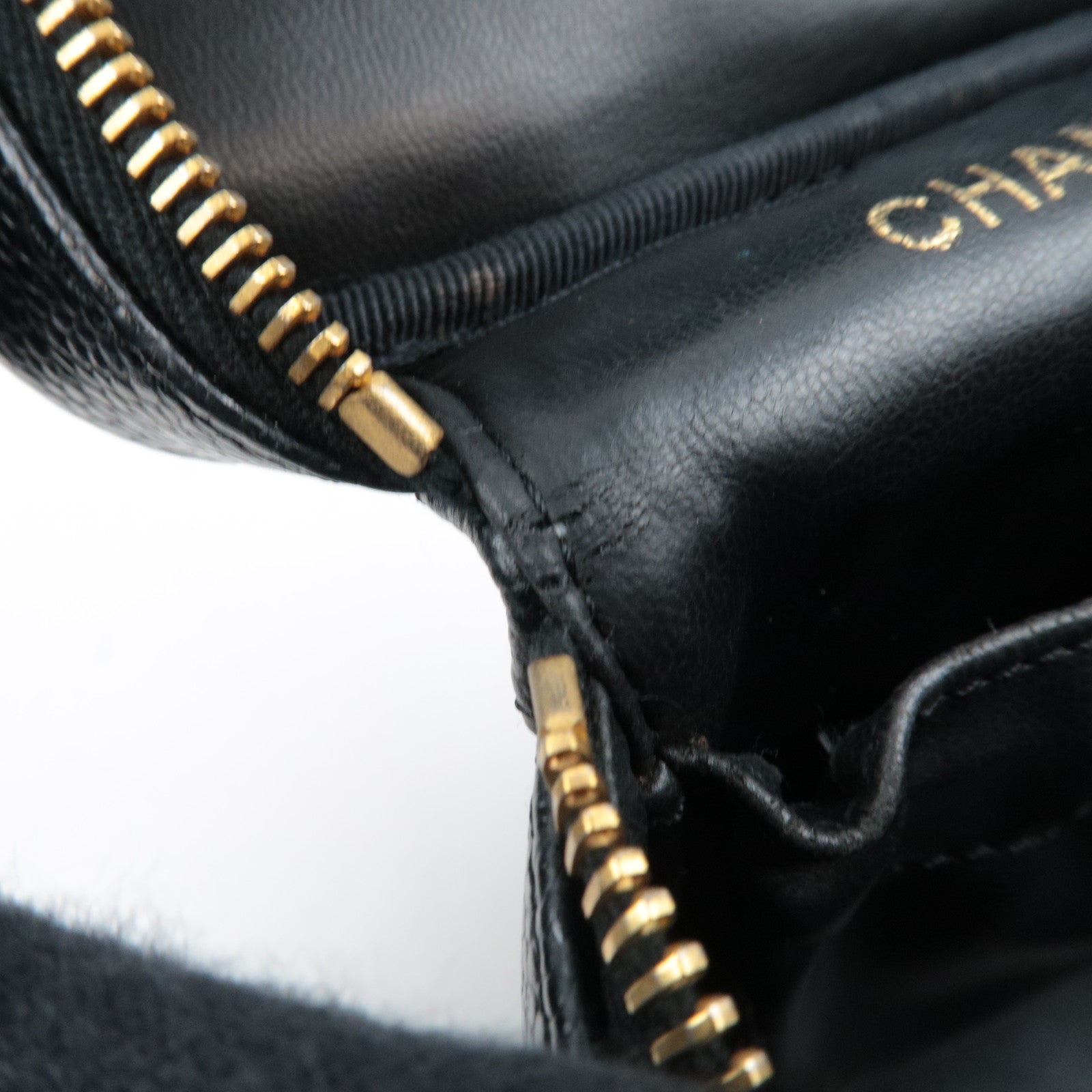 CHANEL Coco Mark Vanity Bag Caviarskin Black Gold HDW A01998 5997207