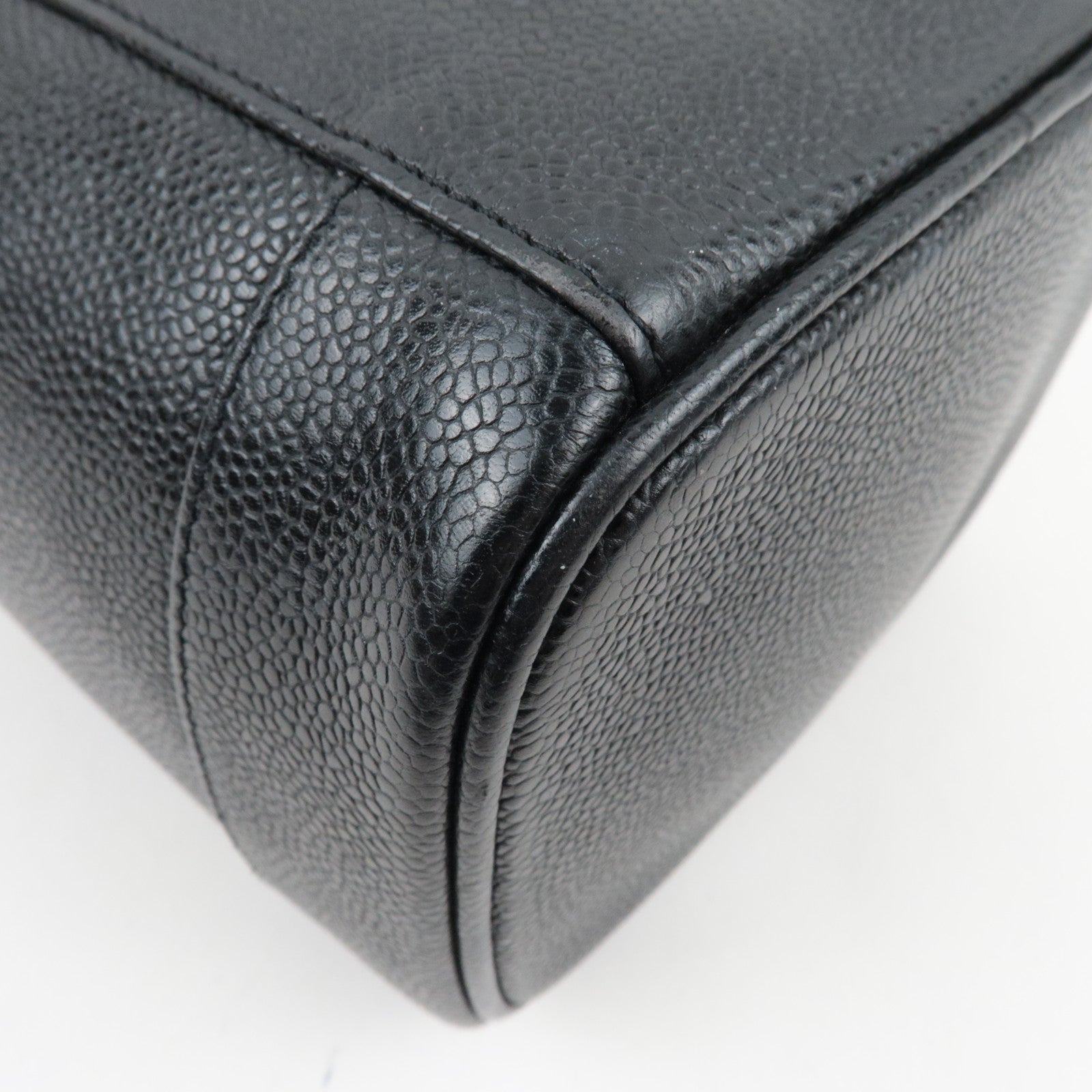 CHANEL Coco Mark Vanity Bag Caviarskin Black Gold HDW A01998 5997207