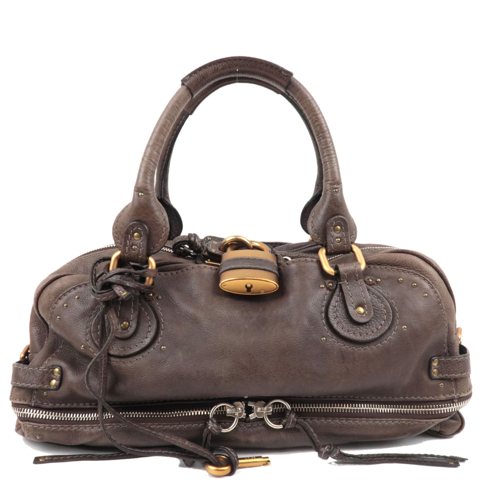 Chloe Paddington Handbag Leather Brown *Key Lock 81365