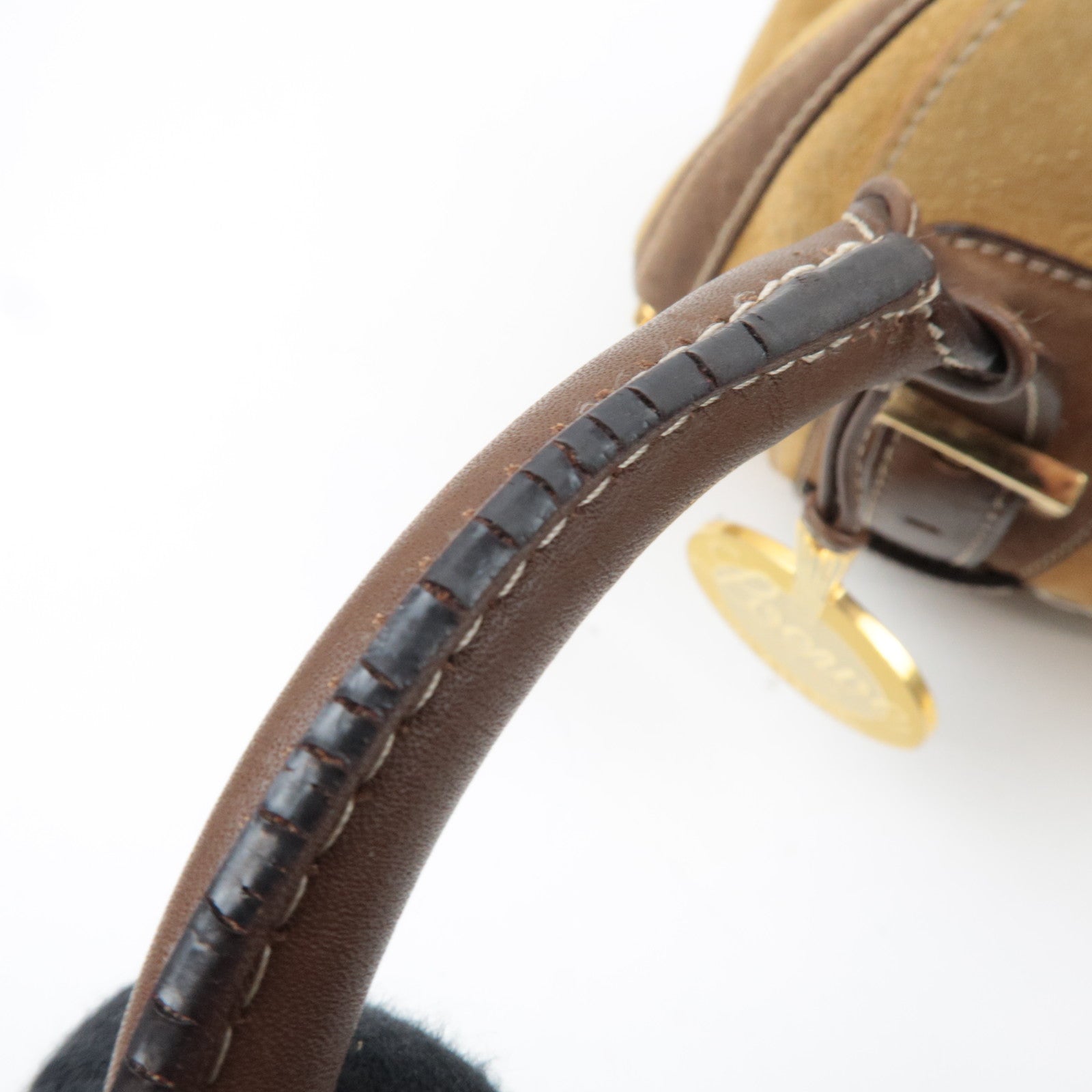 LOEWE 160th Anniversary Pins Bag Suede Leather Brown Beige