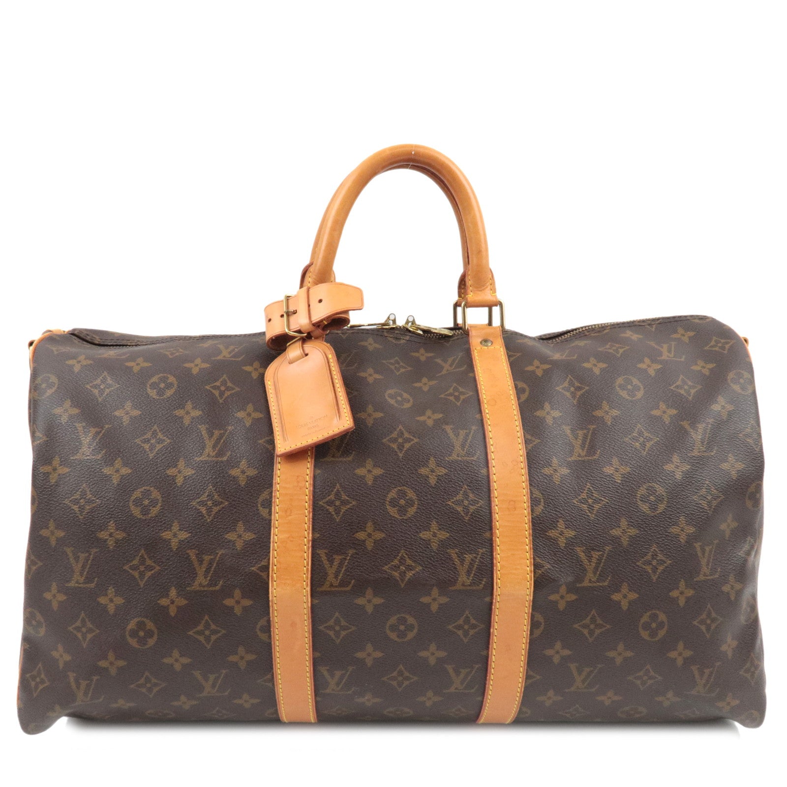 Louis Vuitton Monogram Keepall Bandouliere 50 Travel Bag M41416 VI0935 *Name tag, Poignet81381