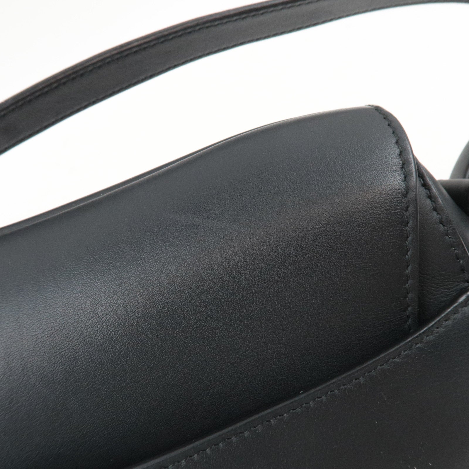 Christian Dior Saddle Bag One-Shoulder Bag Calf Leather All Black *G card