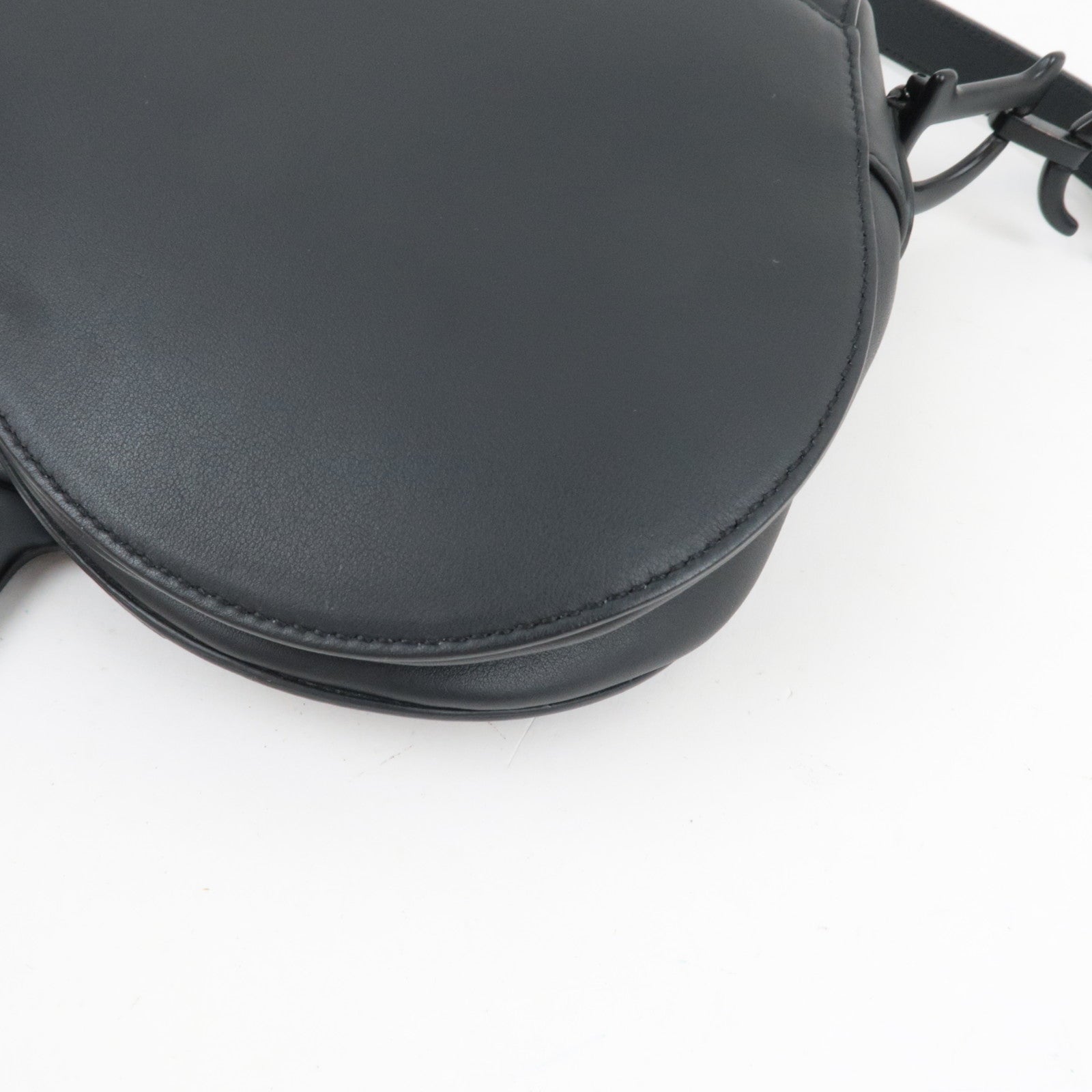 Christian Dior Saddle Bag One-Shoulder Bag Calf Leather All Black *G card