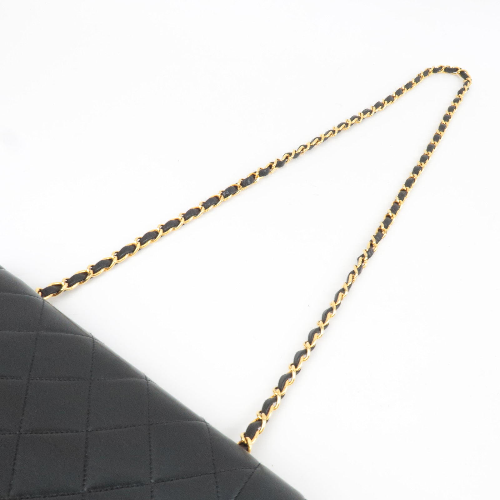 CHANEL Matelasse Diana 25 Chain Shoulder Bag Lambskin Black Gold HDW 28536885 *Dust bag, G card