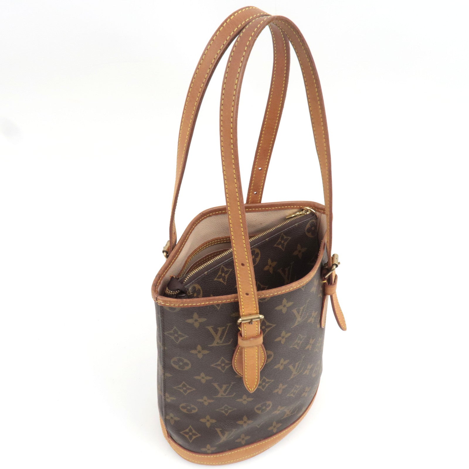 Louis Vuitton Monogram Bucket PM Shoulder Bag M42238 FL1003 *Pouch
