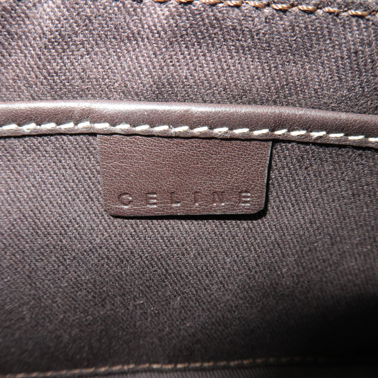 CELINE C Macadam Handbag Suede Leather Beige Brown *Dust bag