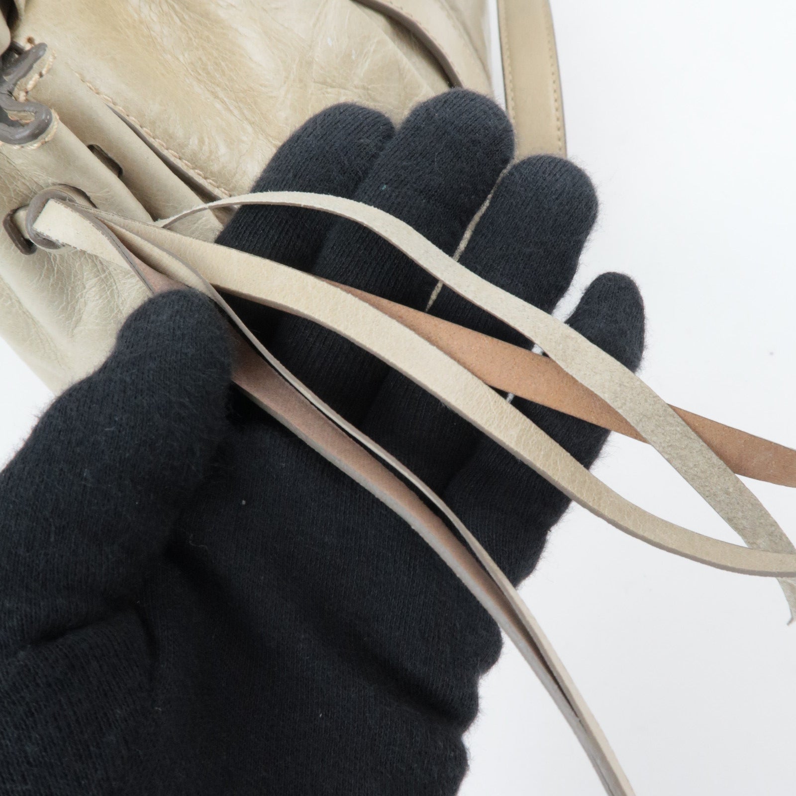 MIU MIU 2Way Handbag Leather Beige *Dust bag