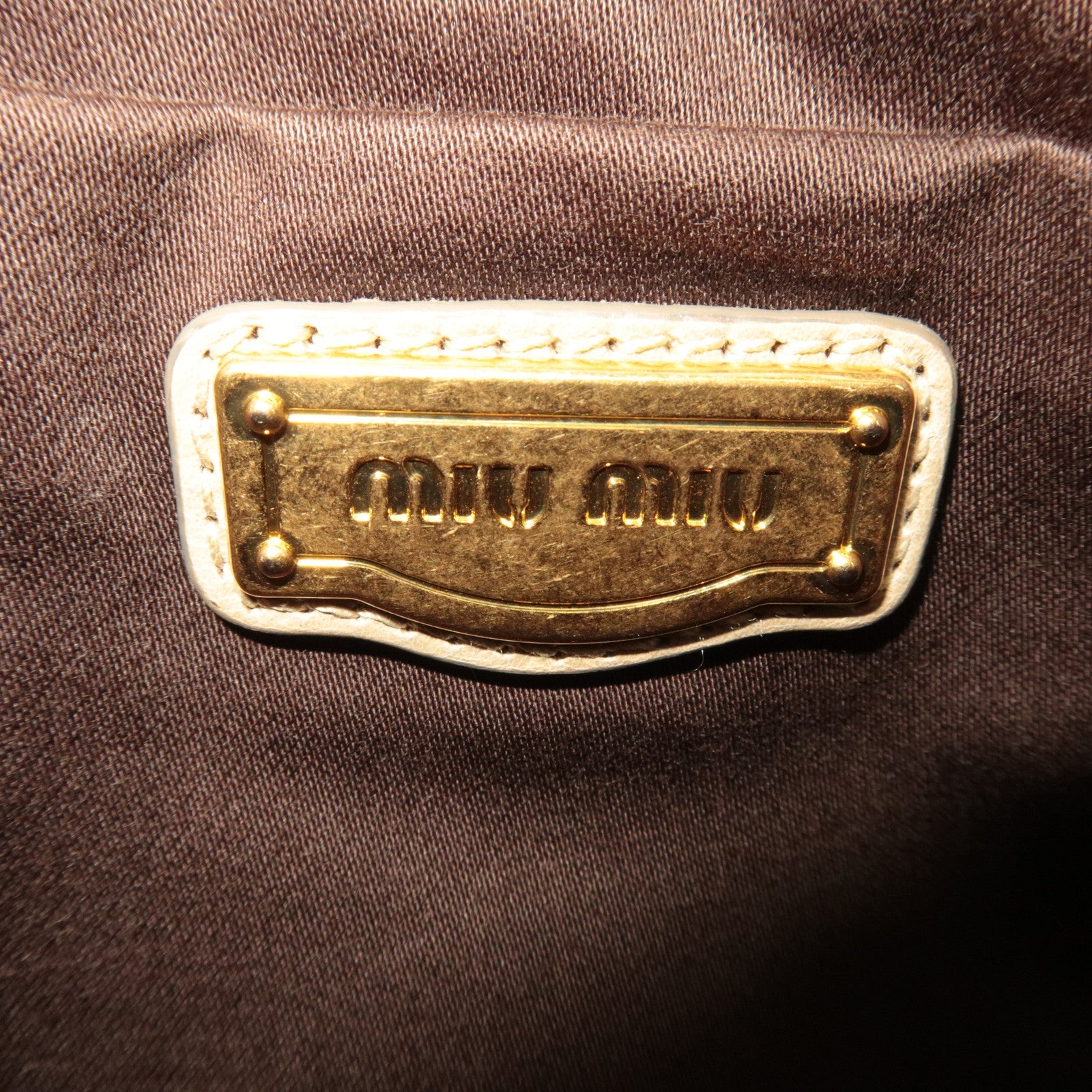 MIU MIU 2Way Handbag Leather Beige *Dust bag