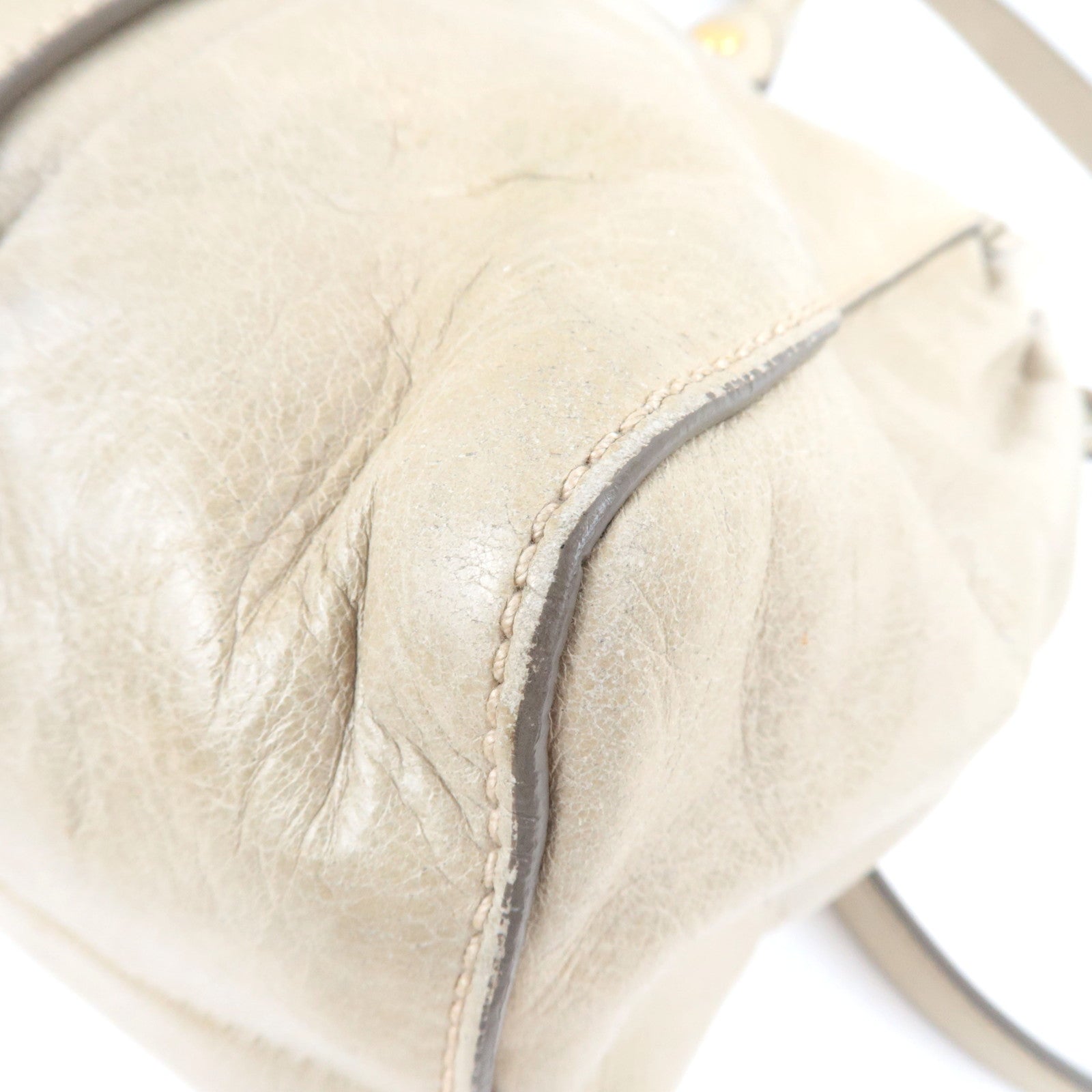 MIU MIU 2Way Handbag Leather Beige *Dust bag