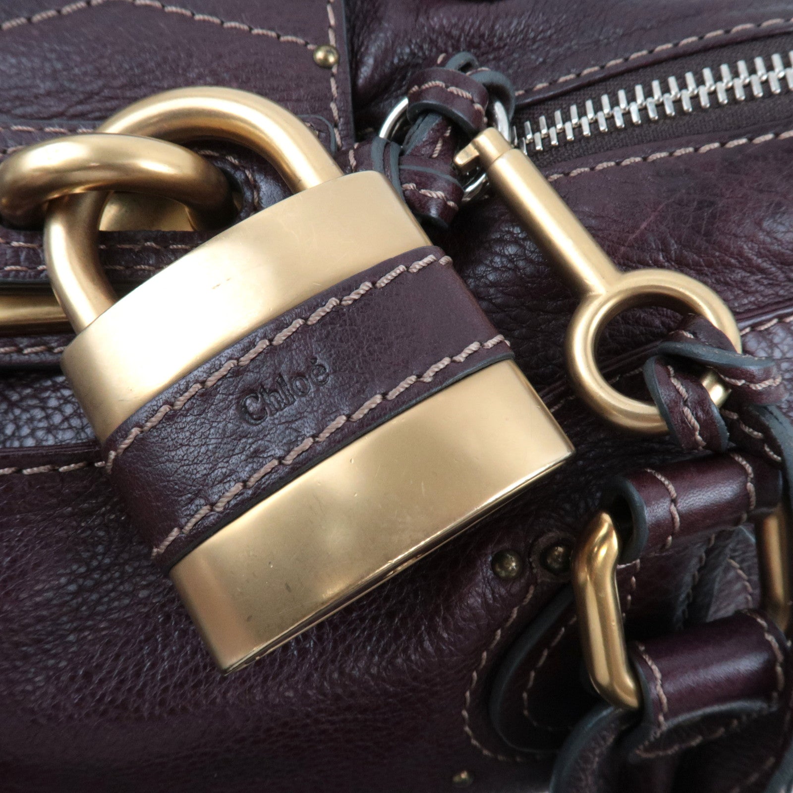 Chloe Paddington Handbag Leather Maroon *Key Lock, G card