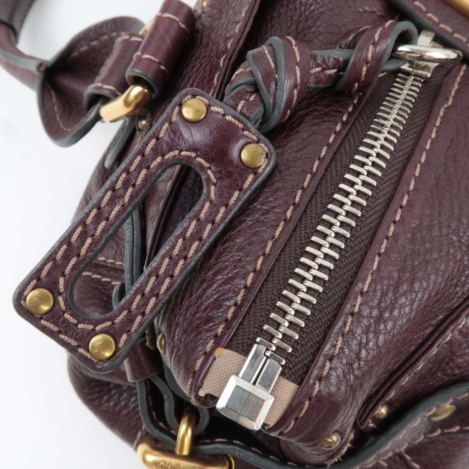 Chloe Paddington Handbag Leather Maroon *Key Lock, G card