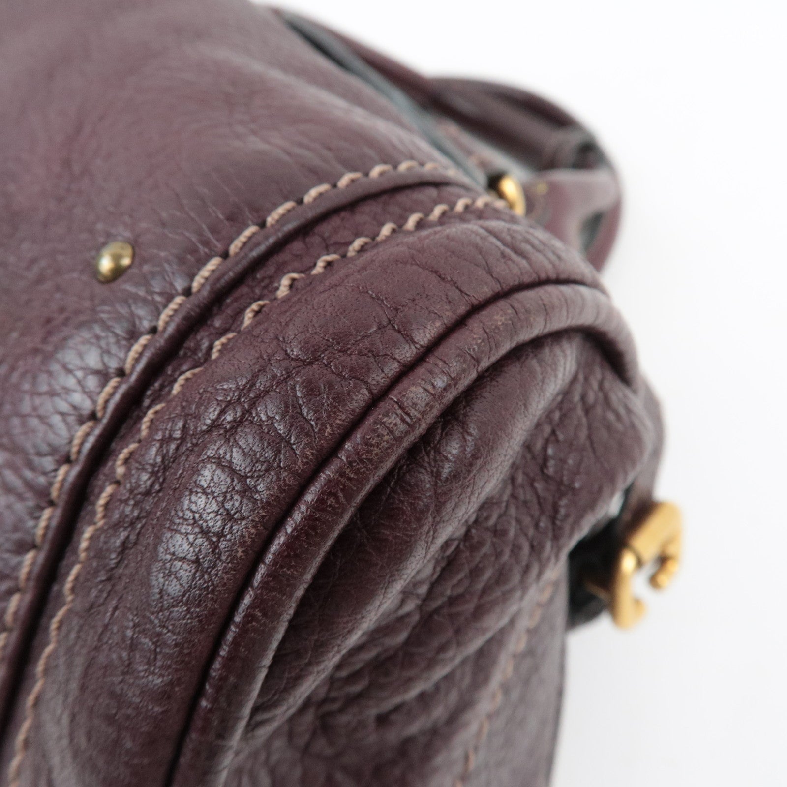 Chloe Paddington Handbag Leather Maroon *Key Lock, G card