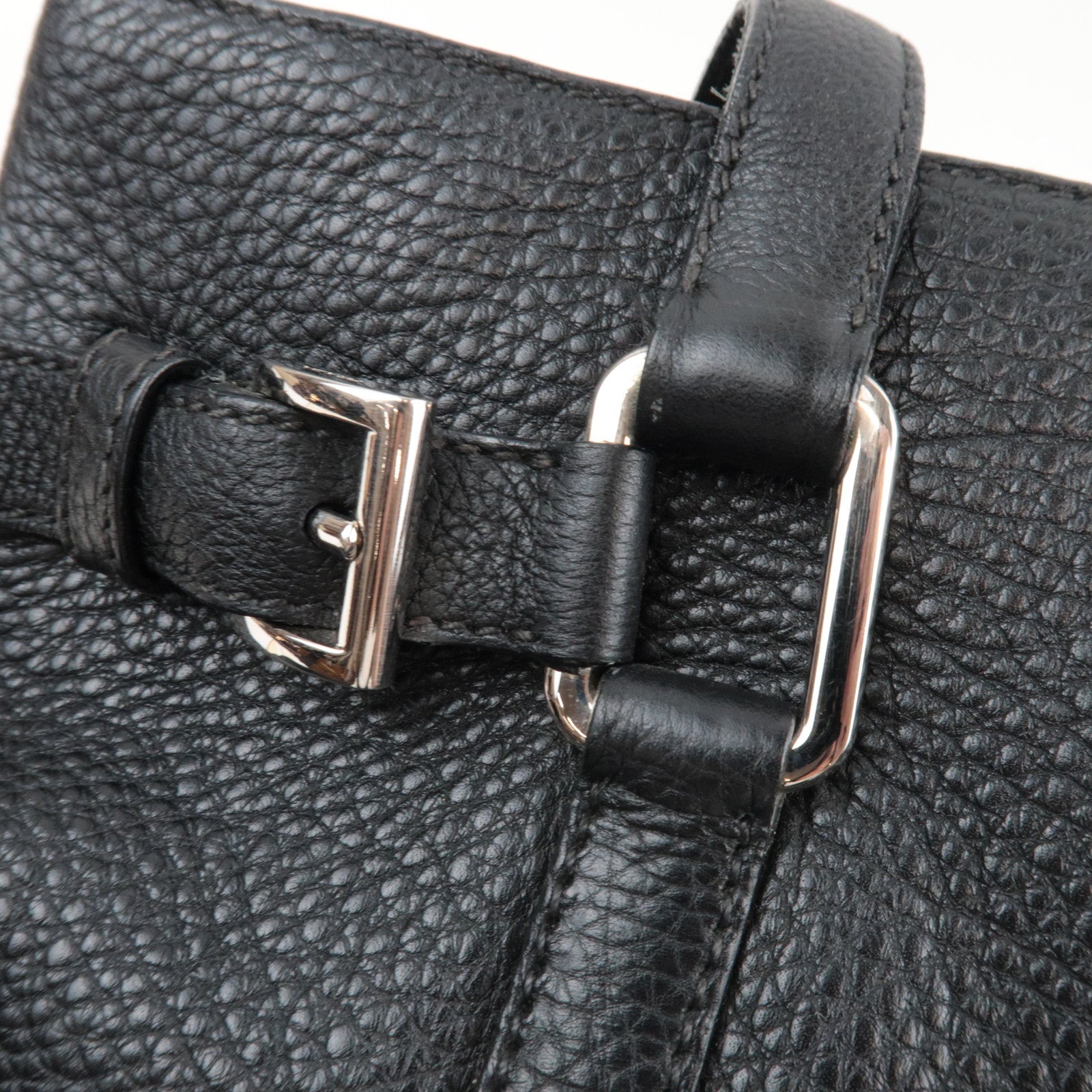 PRADA Logo Tote Bag Leather Black *Dust bag