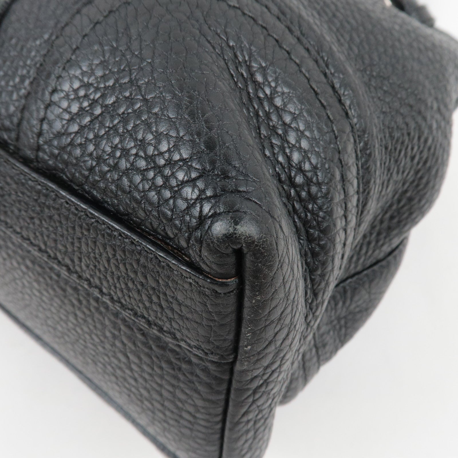 PRADA Logo Tote Bag Leather Black *Dust bag