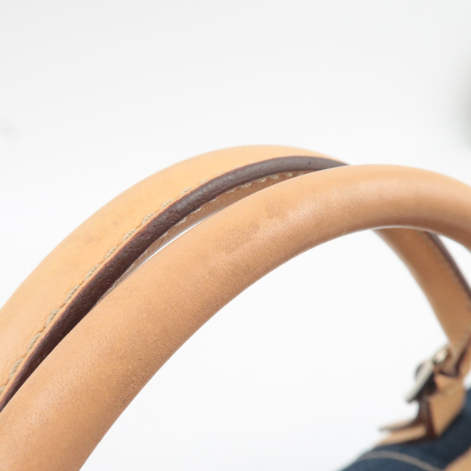 TOD'S Boston Bag Denim Leather Blue Beige *Dust bag