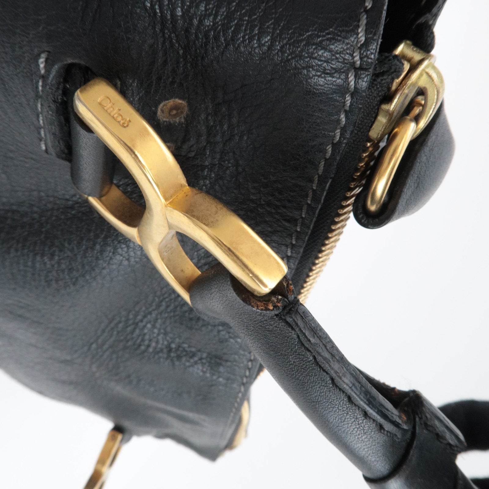 Chloe Marcie 2Way Shoulder Bag Leather Black *Strap