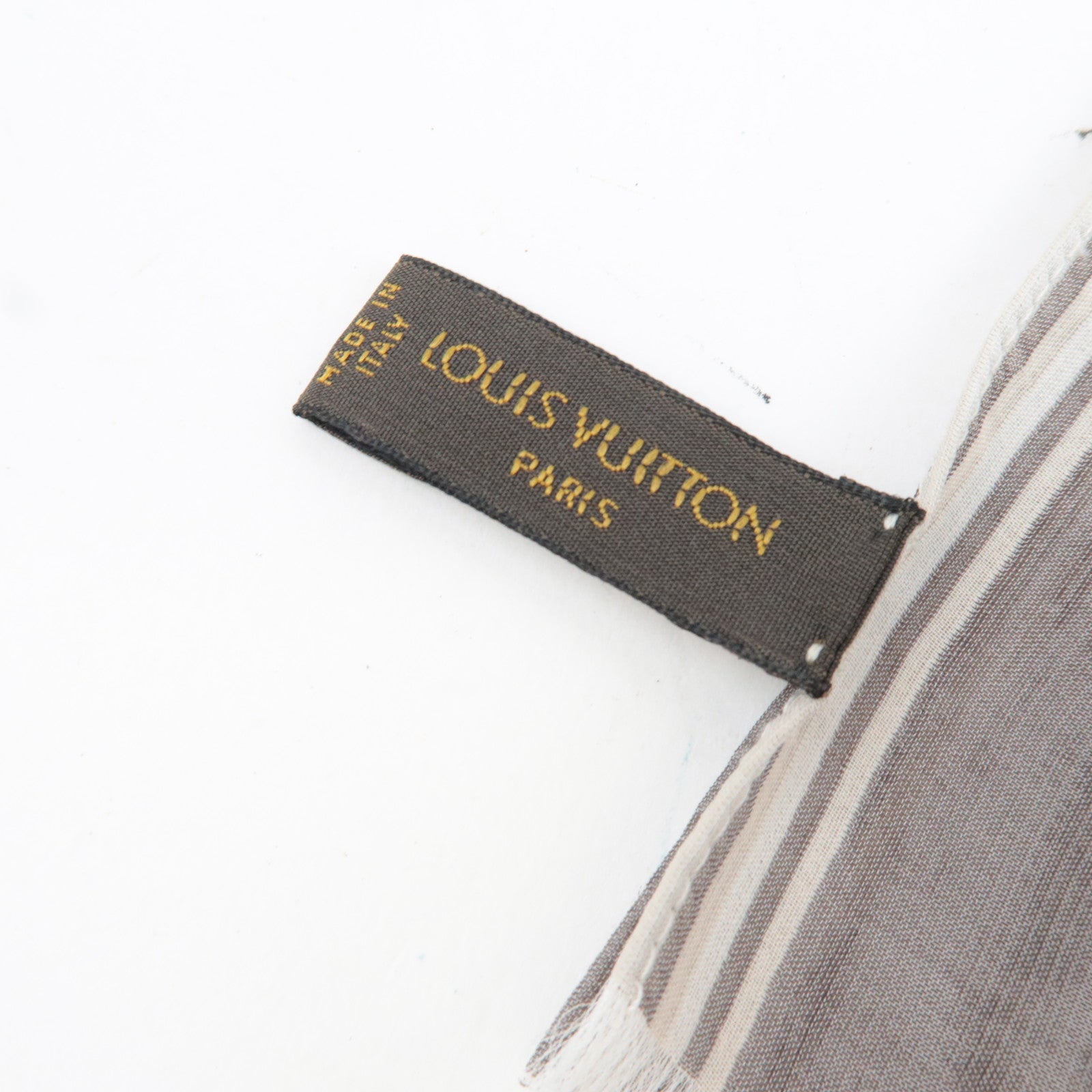 Louis Vuitton Scarf 100% Silk Beige Silver *Box