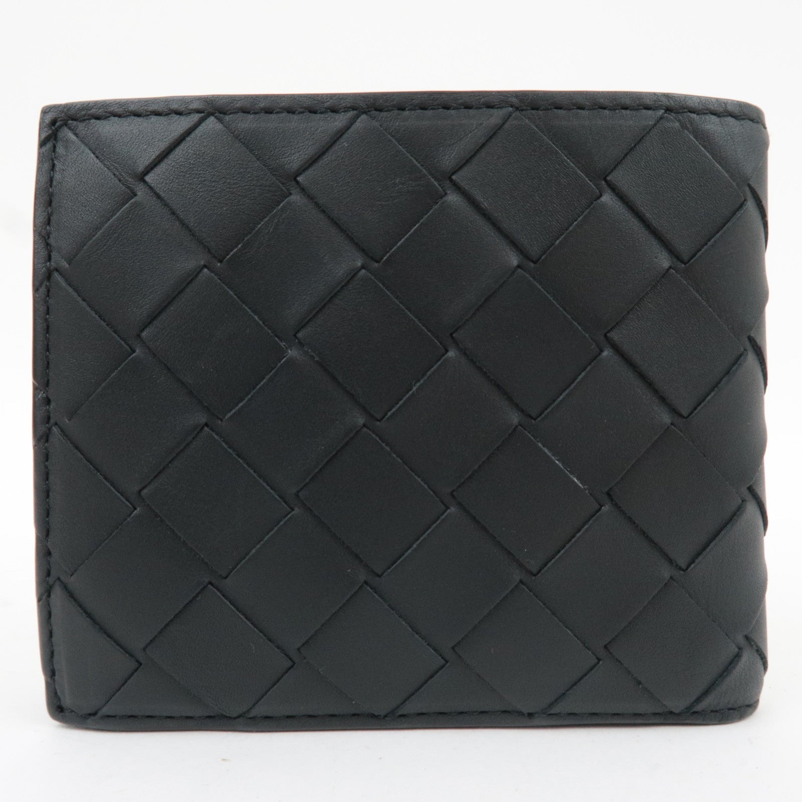 BOTTEGA VENETA Intrecciato Bifold Wallet Leather Black *Dust bag