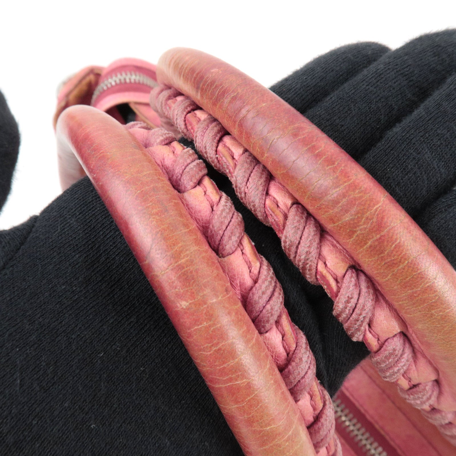 BALENCIAGA The Giant Part Time 2Way Handbag Leather Pink Silver HDW 173082 *Strap