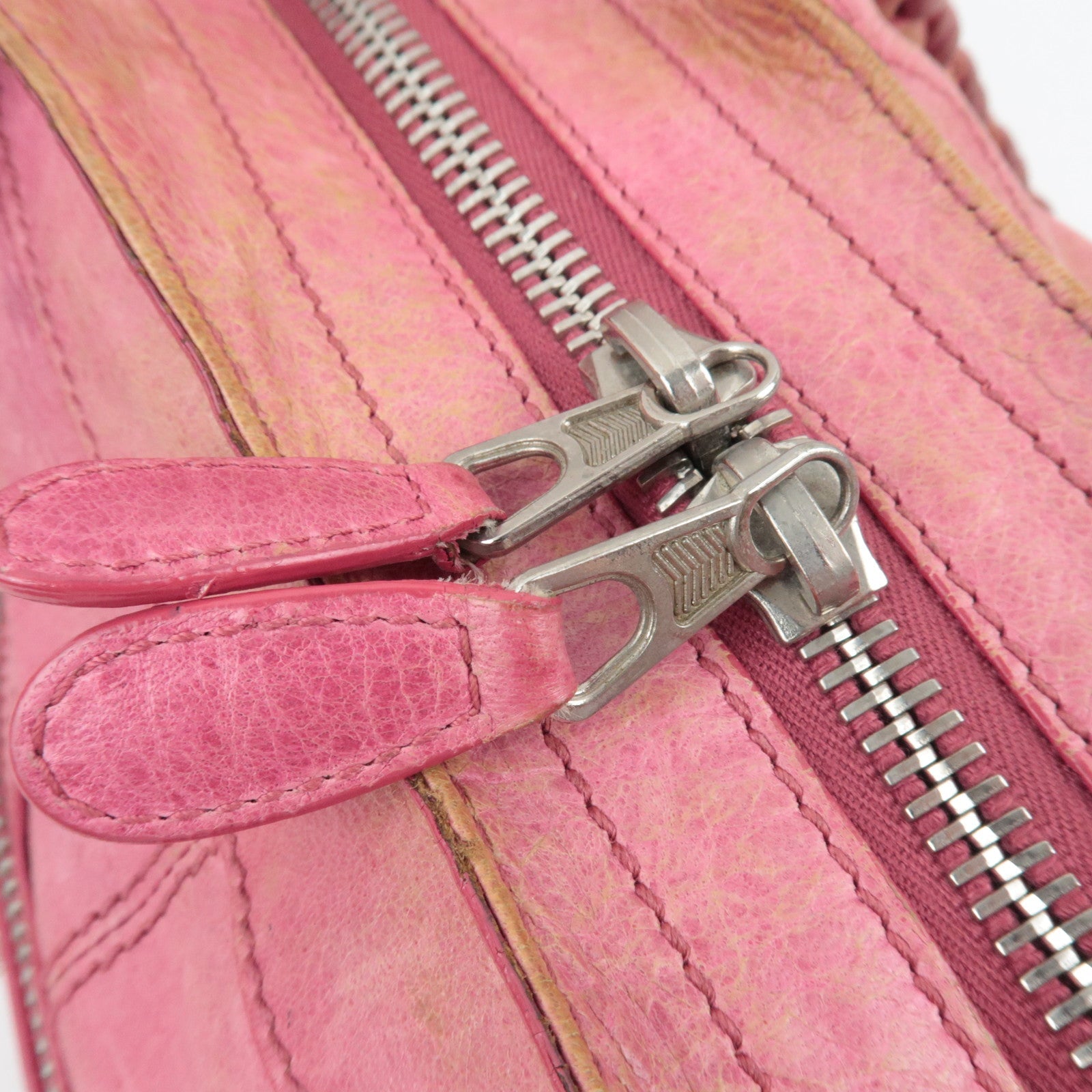 BALENCIAGA The Giant Part Time 2Way Handbag Leather Pink Silver HDW 173082 *Strap