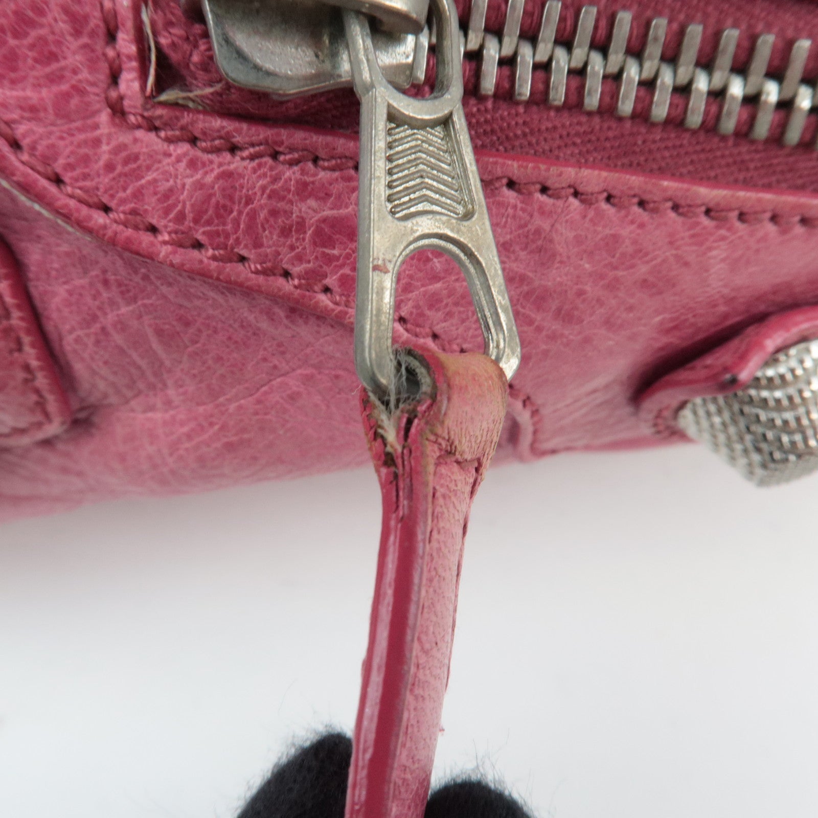 BALENCIAGA The Giant Part Time 2Way Handbag Leather Pink Silver HDW 173082 *Strap