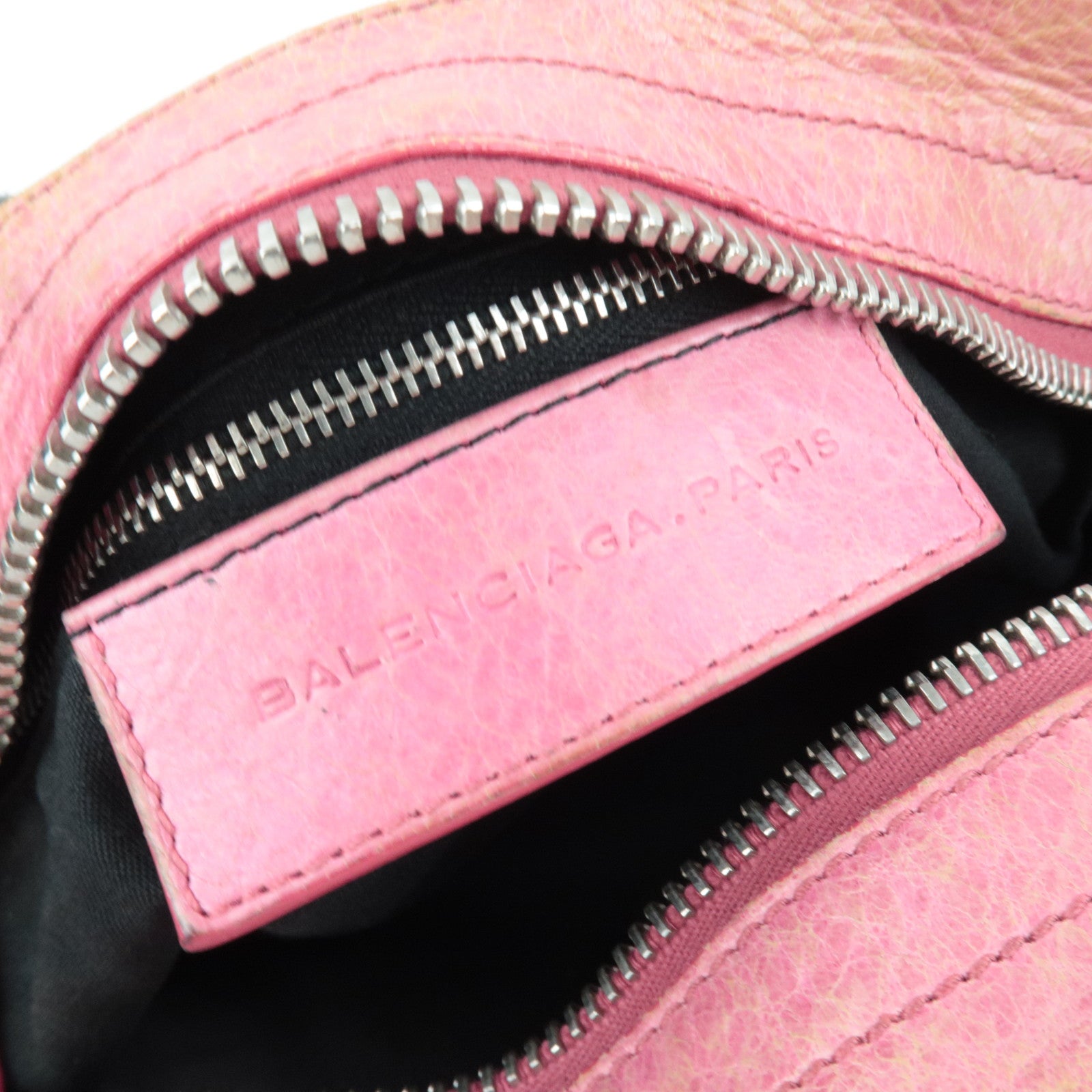 BALENCIAGA The Giant Part Time 2Way Handbag Leather Pink Silver HDW 173082 *Strap