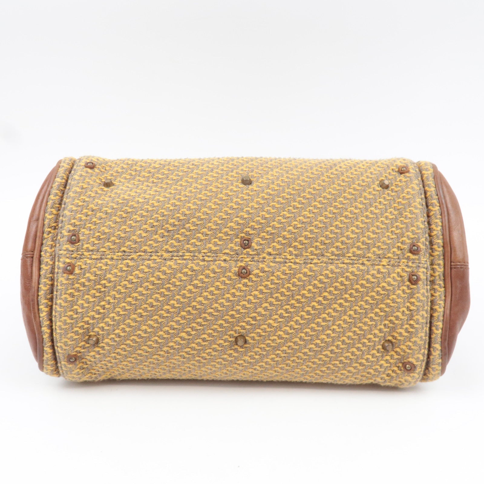 Chloe Paddington Handbag Canvas Leather Beige Gray Brown *Key Lock