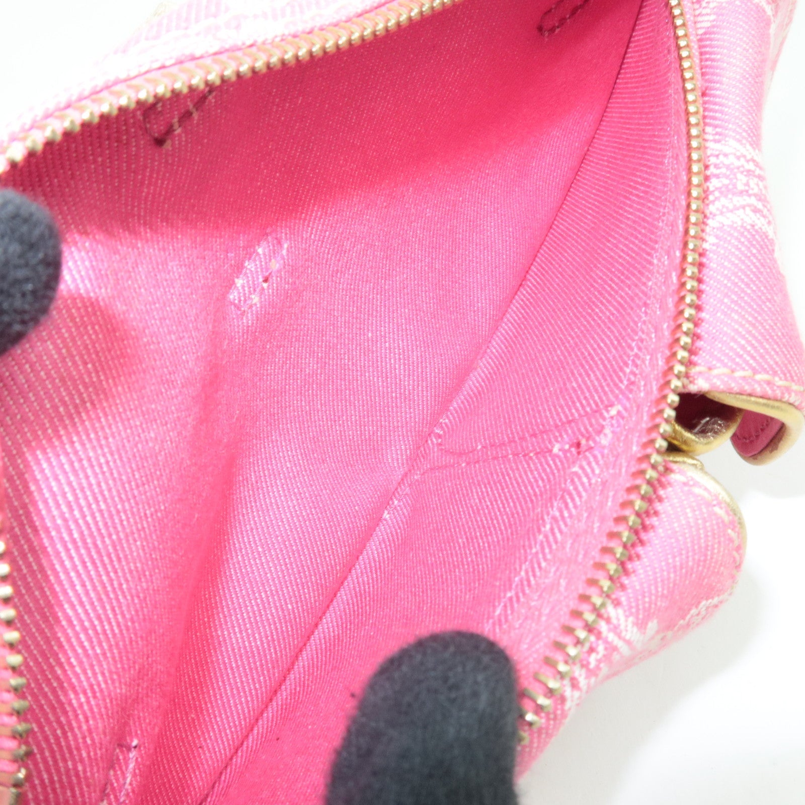 CELINE Paris Macadam Body Bag Canvas Leather Pink Gold *Dust bag