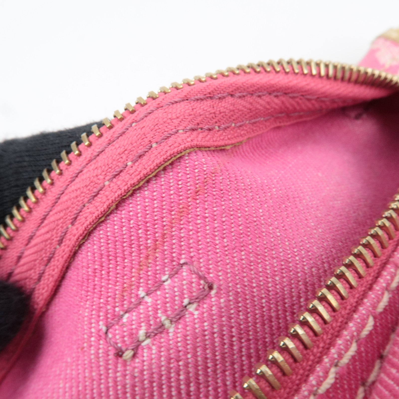 CELINE Paris Macadam Body Bag Canvas Leather Pink Gold *Dust bag