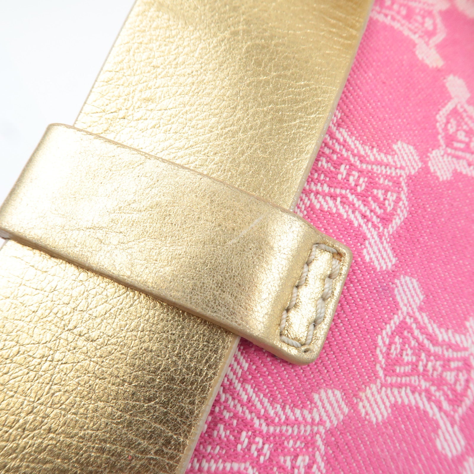 CELINE Paris Macadam Body Bag Canvas Leather Pink Gold *Dust bag