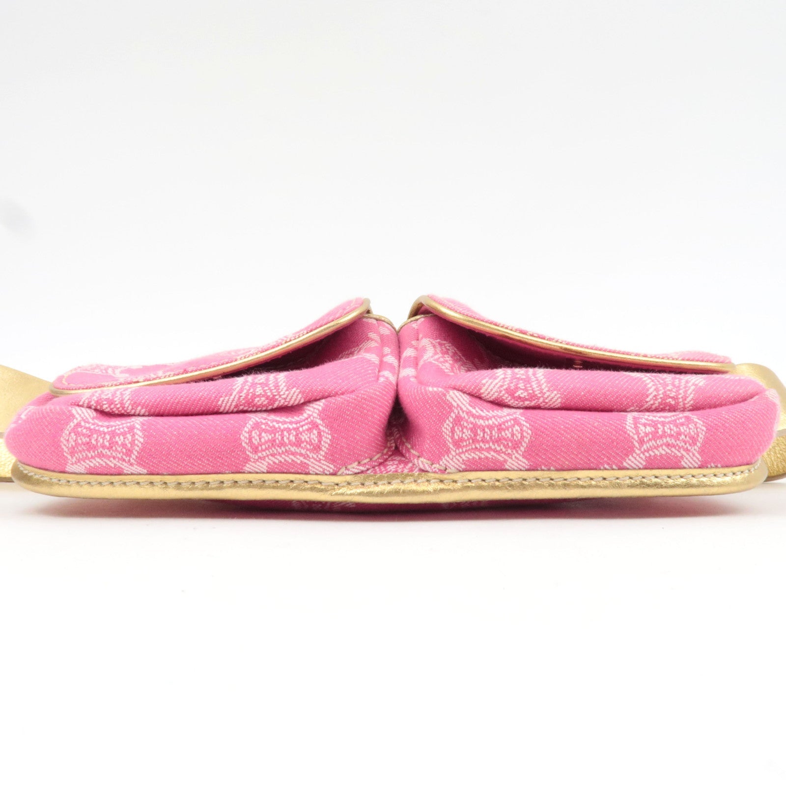 CELINE Paris Macadam Body Bag Canvas Leather Pink Gold *Dust bag